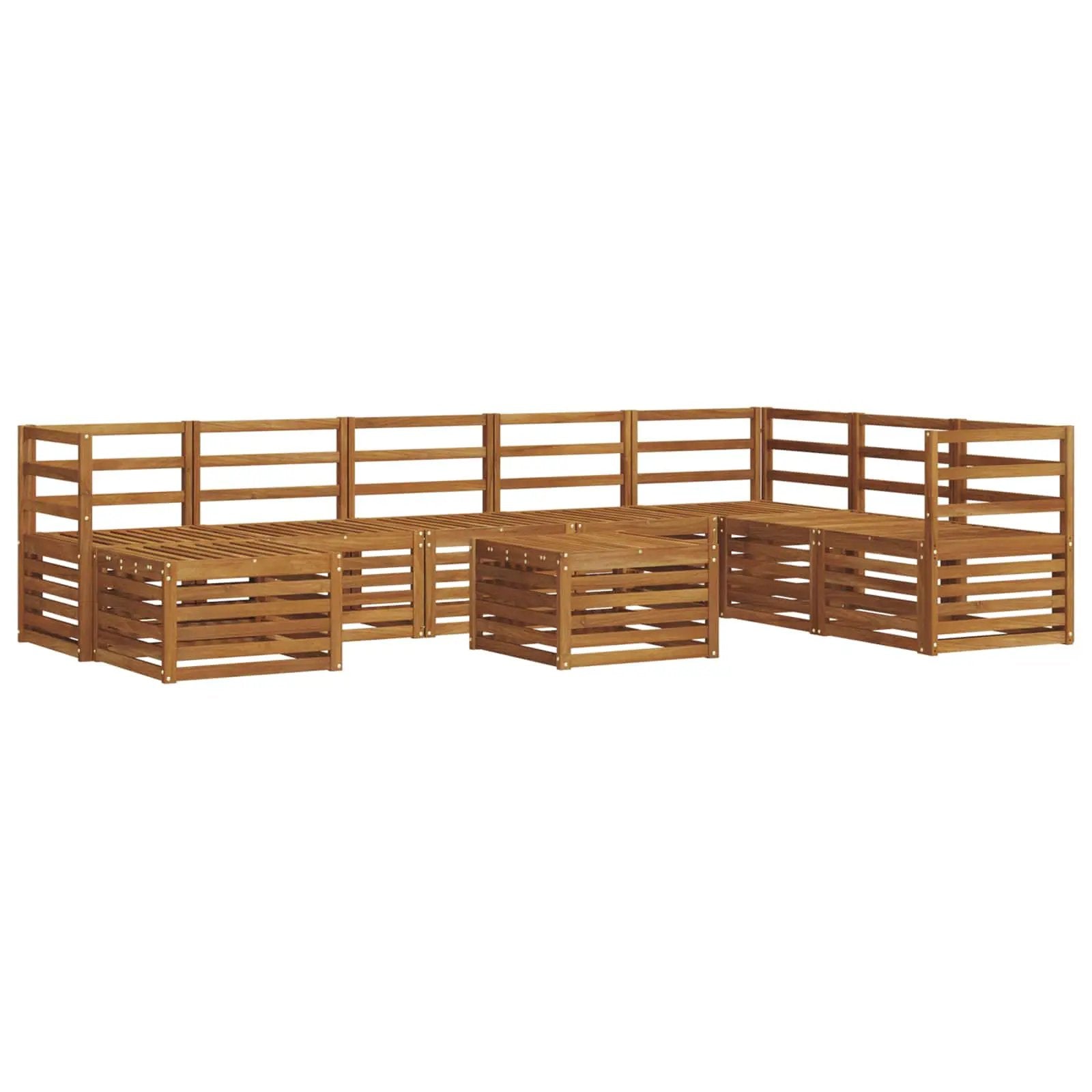 vidaXL vidaXL Outdoor Sofa Set 9 pcs Natural Solid Acacia Wood - Garden Sofa Sets