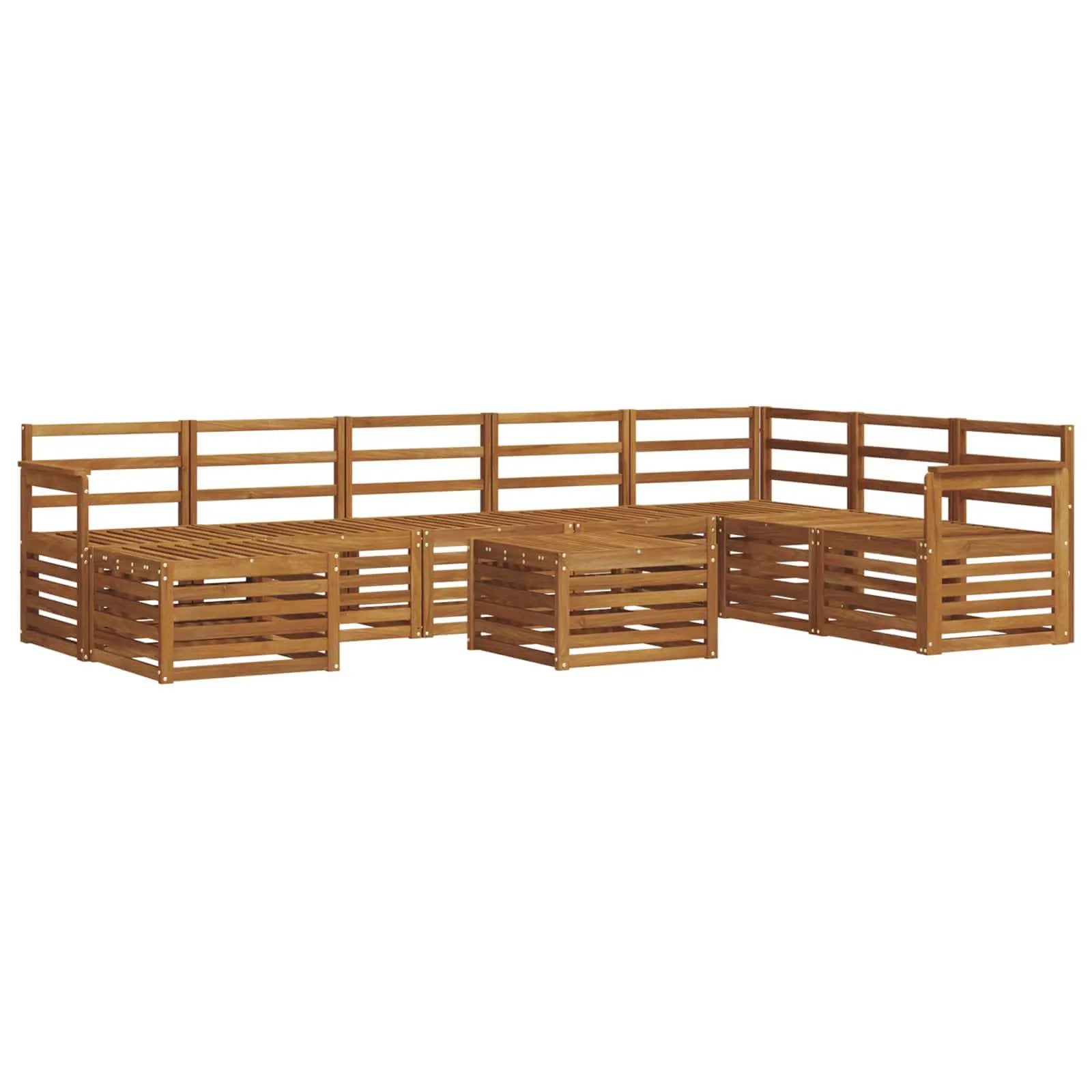 vidaXL vidaXL Outdoor Sofa Set 9 pcs Natural Solid Acacia Wood - Garden Sofa Sets