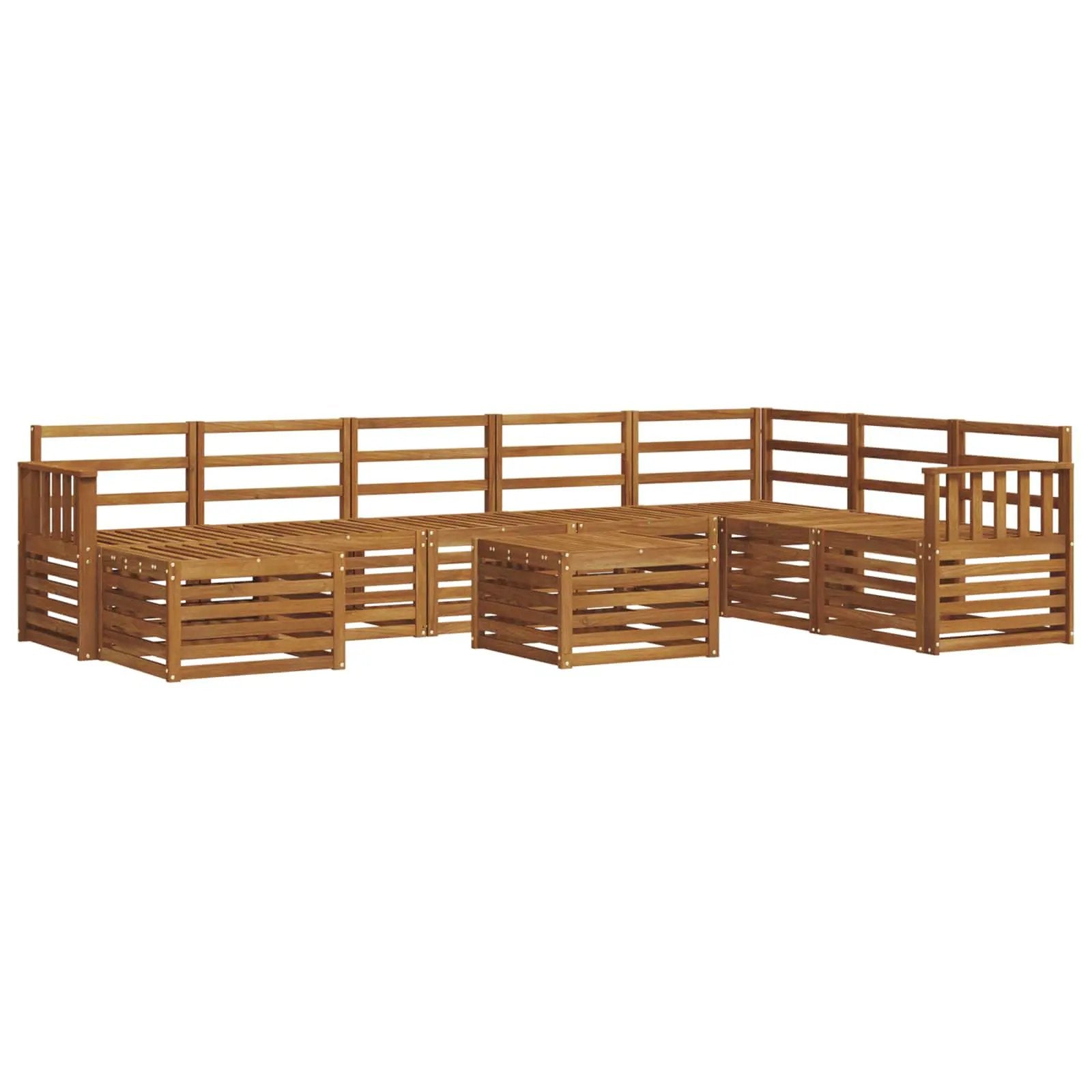 vidaXL vidaXL Outdoor Sofa Set 9 pcs Natural Solid Acacia Wood - Garden Sofa Sets