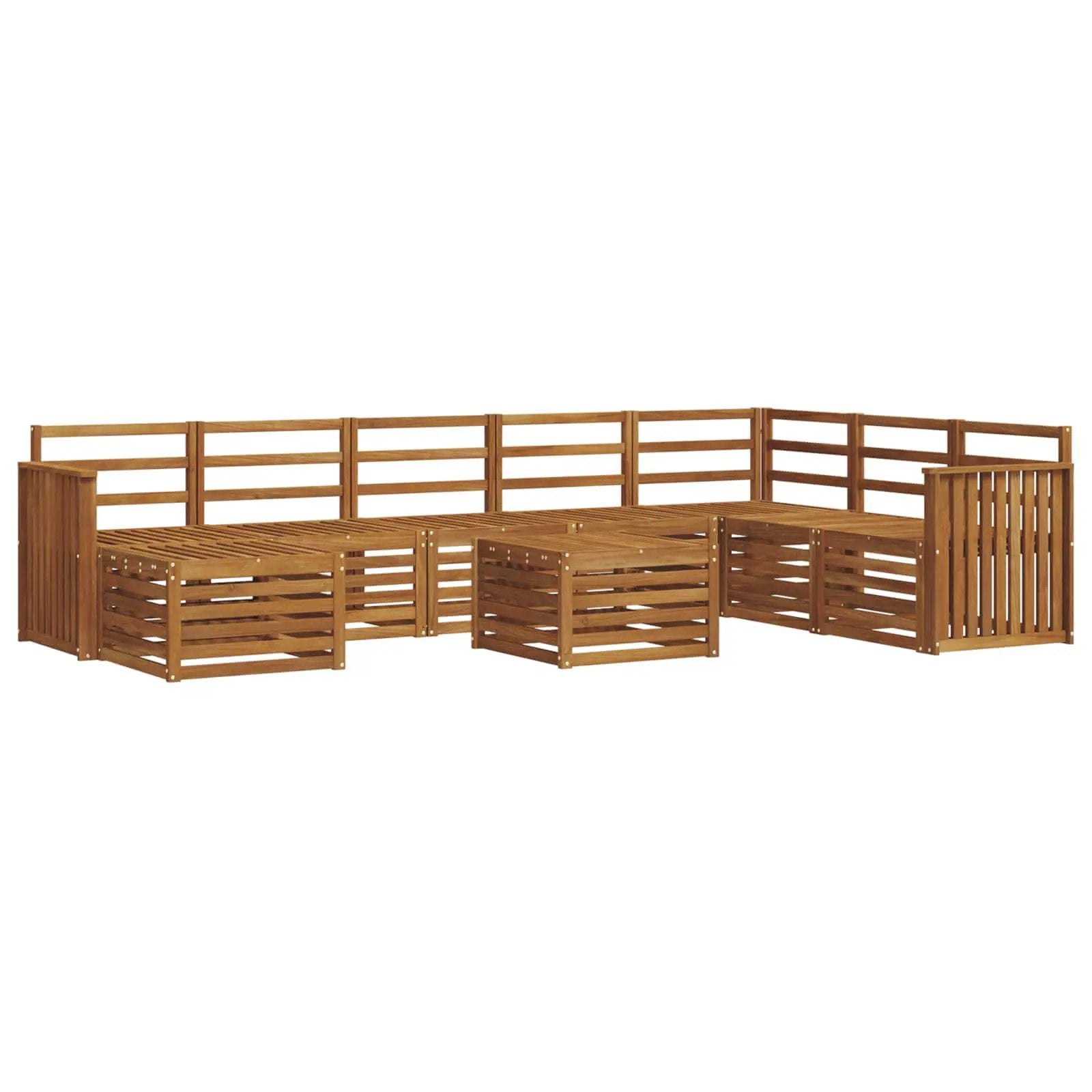 vidaXL vidaXL Outdoor Sofa Set 9 pcs Natural Solid Acacia Wood - Garden Sofa Sets