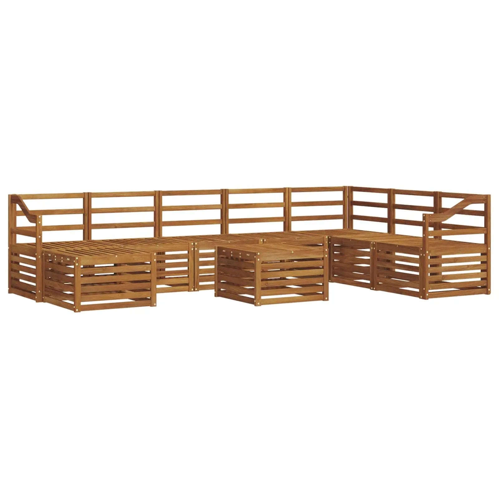 vidaXL vidaXL Outdoor Sofa Set 9 pcs Natural Solid Acacia Wood - Garden Sofa Sets