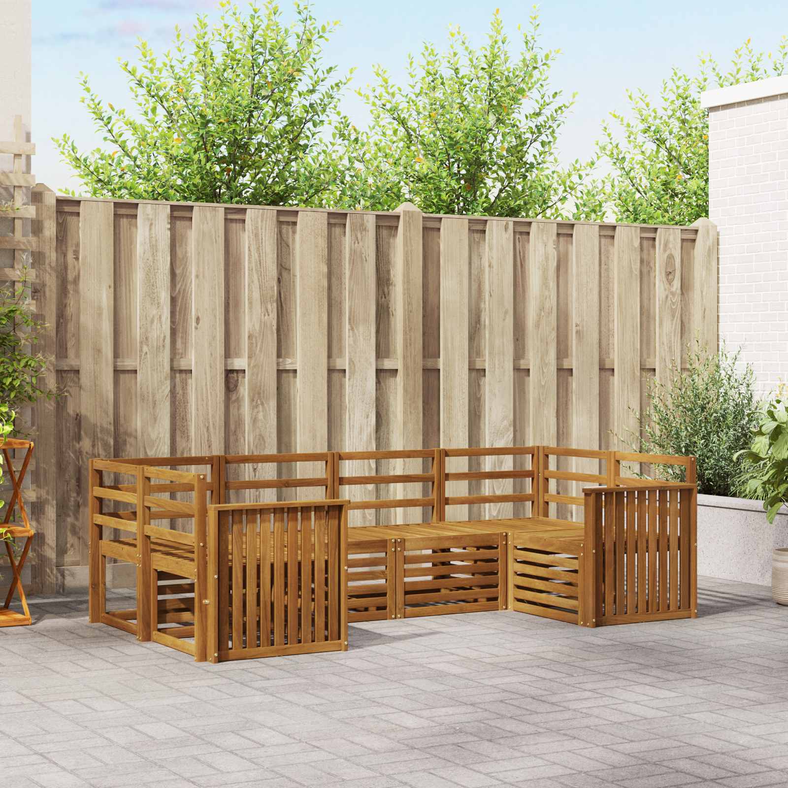 vidaXL vidaXL Sectional Sofa Set 6 pcs Natural - Garden Sofa Sets