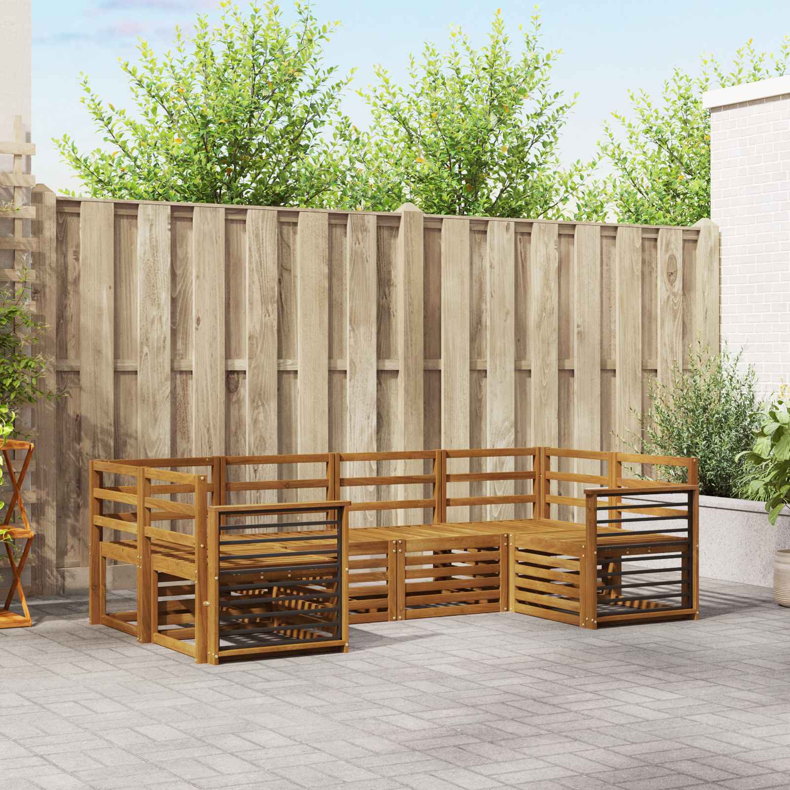 vidaXL vidaXL Sofa Sets 6 pcs Natural Solid Acacia Wood - Garden Sofa Sets
