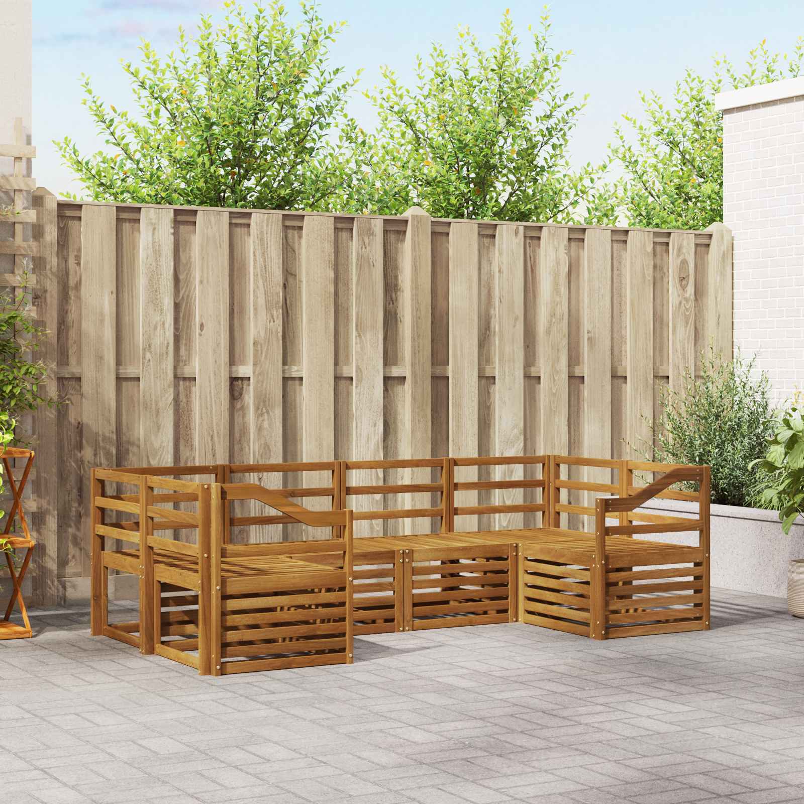 vidaXL vidaXL Sectional Sofa Set 6 pcs Natural - Garden Sofa Sets