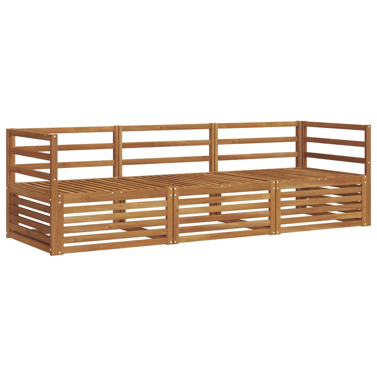 vidaXL vidaXL Outdoor Sofa Set 3 pcs Natural Solid Acacia Wood - Garden Sofa Sets