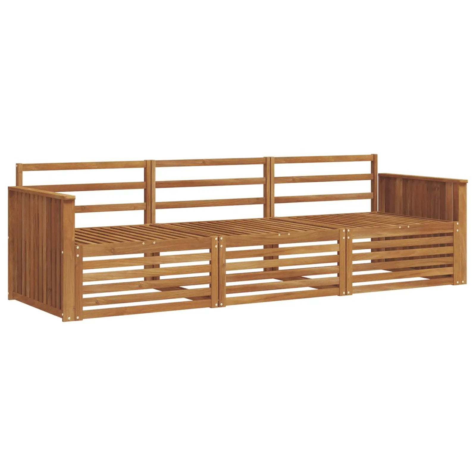 vidaXL vidaXL Outdoor Sofa Set 3 pcs Natural Solid Acacia Wood - Garden Sofa Sets