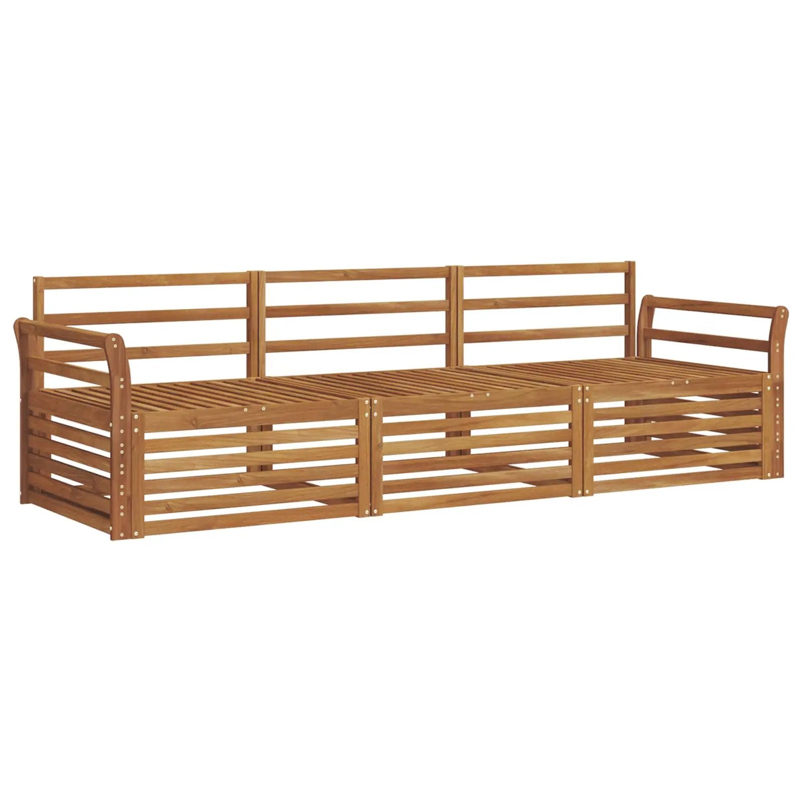 vidaXL vidaXL Outdoor Sofa Set 3 pcs Natural Solid Acacia Wood - Garden Sofa Sets