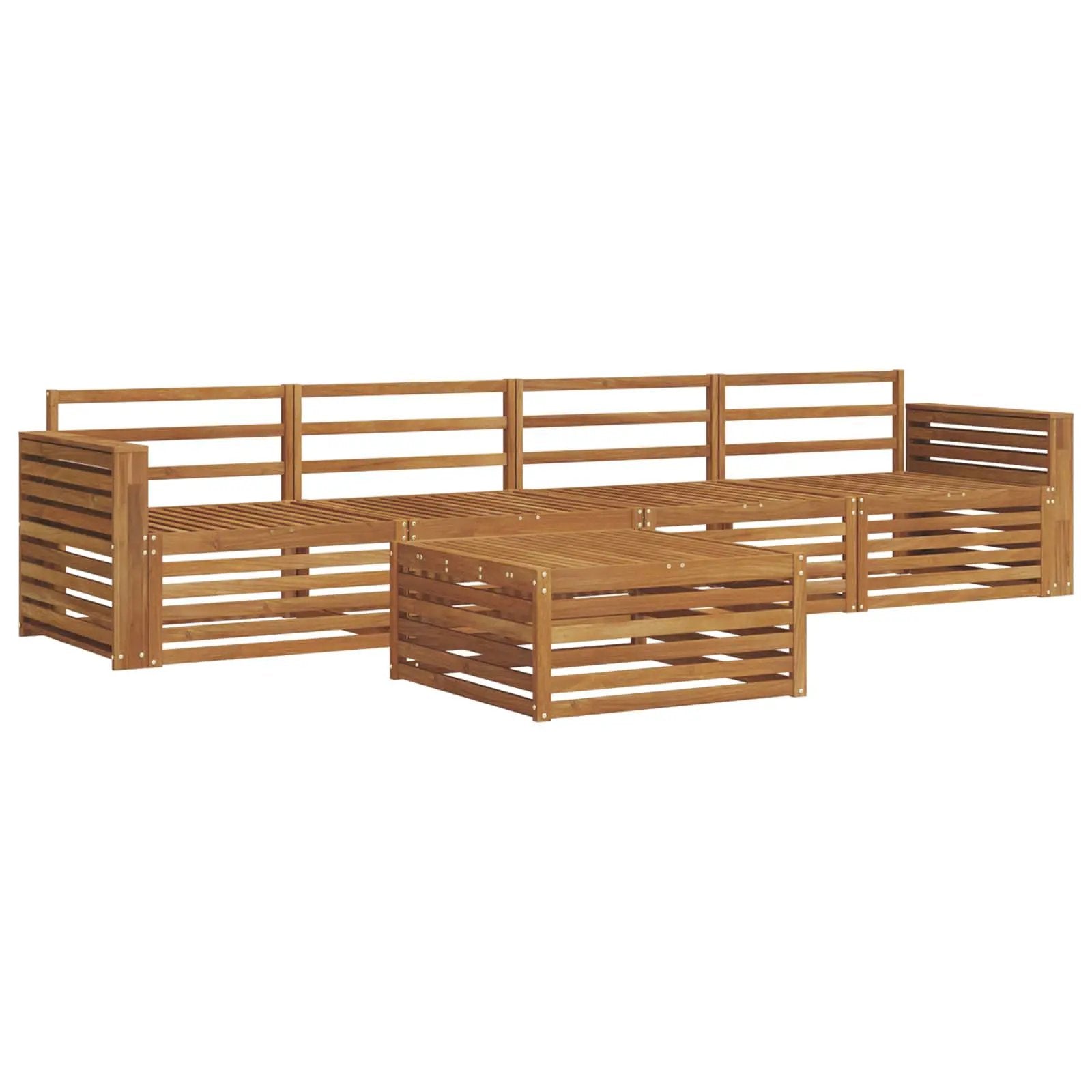 vidaXL vidaXL Outdoor Sofa Set 5 pcs Natural Solid Acacia Wood - Garden Sofa Sets