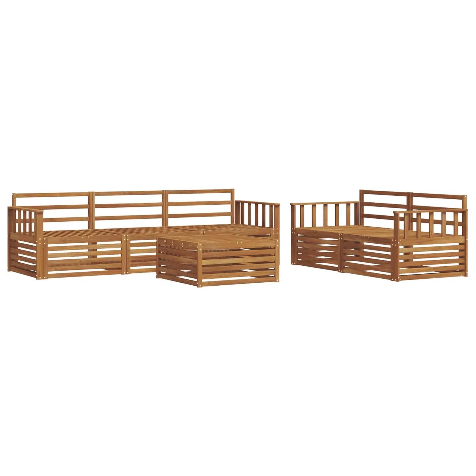 vidaXL vidaXL Outdoor Sofa Set 6 pcs Natural Solid Acacia Wood - Garden Sofa Sets