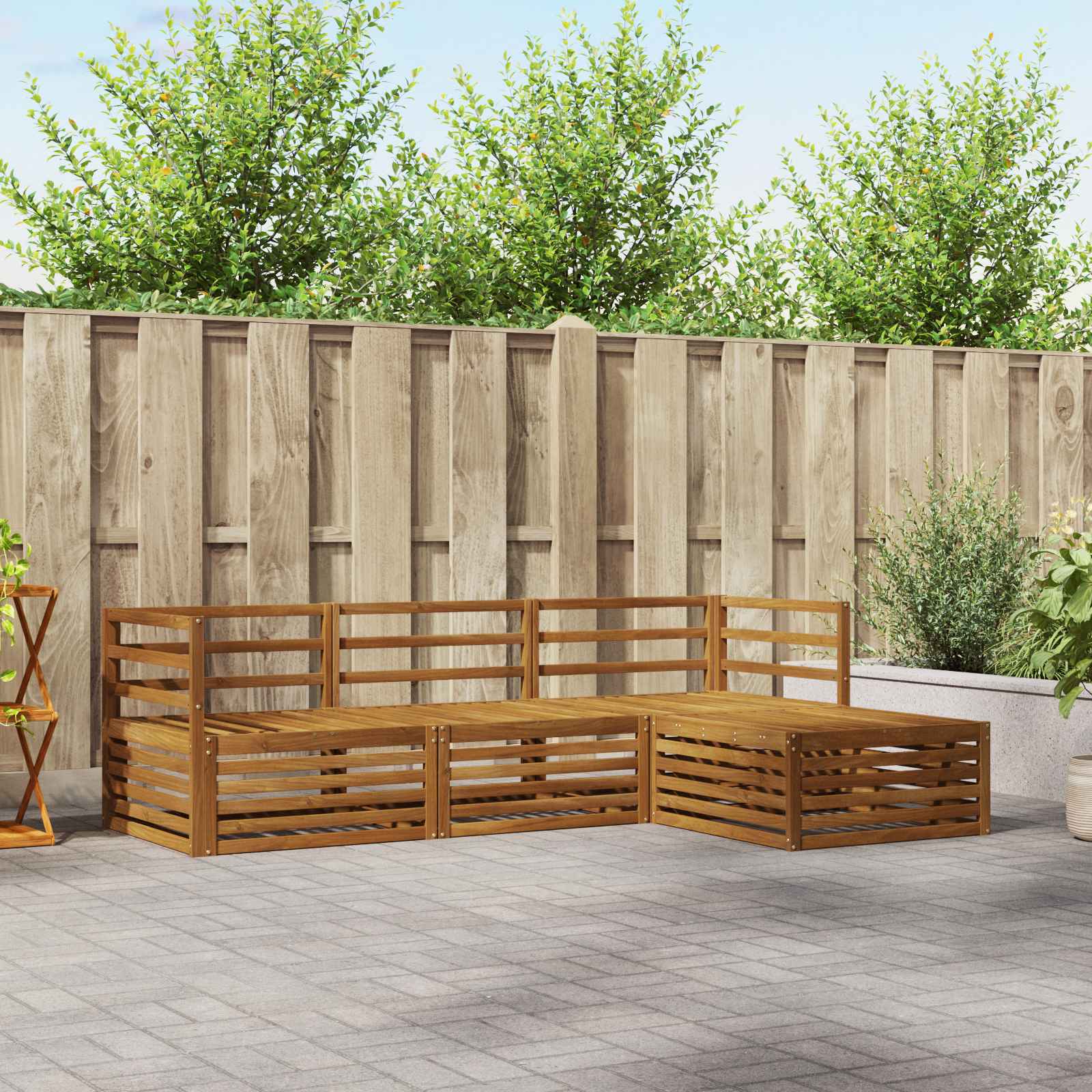 vidaXL vidaXL Outdoor Sofa Set Natural 245.5 x 162.5 x 73 cm - Garden Sofa Sets