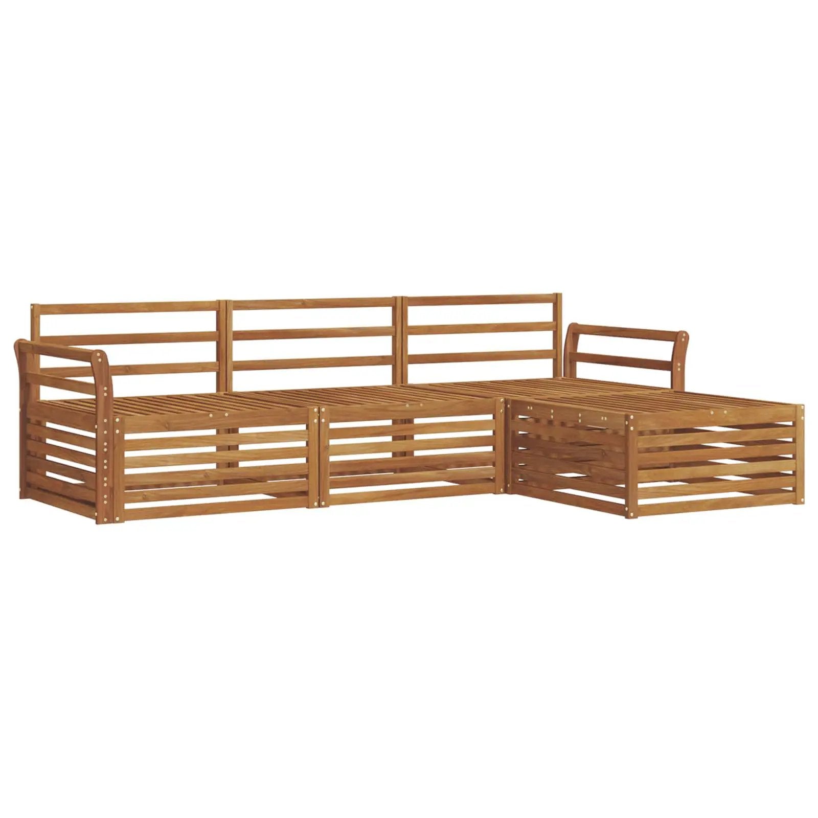 vidaXL vidaXL Outdoor Sofa Set Natural 254 x 162.5 x 73 cm Solid Acacia Wood - Garden Sofa Sets