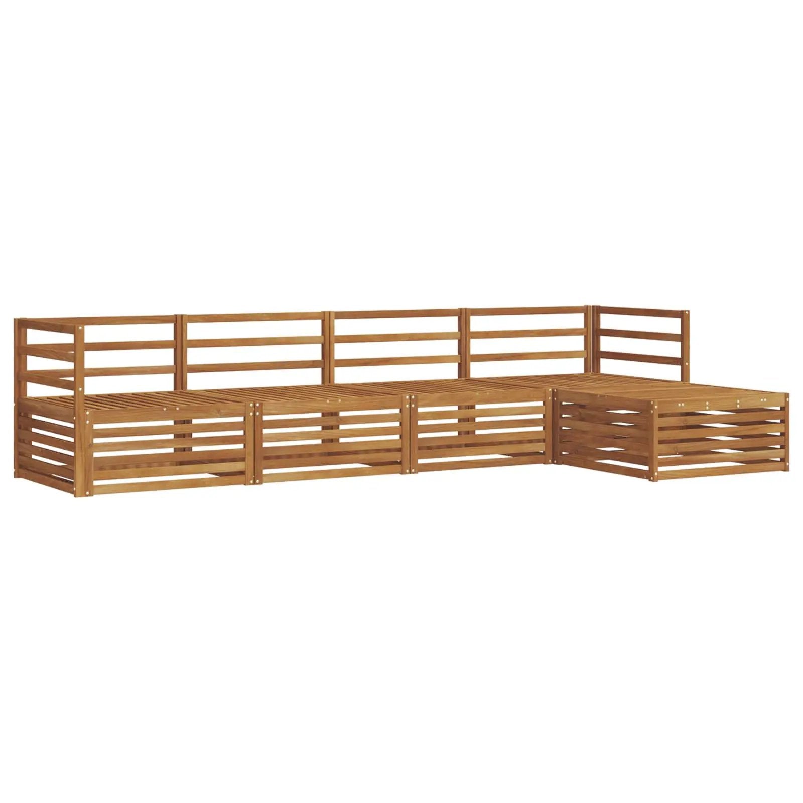 vidaXL vidaXL Outdoor Sofa Set 5 pcs Natural Solid Acacia Wood - Garden Sofa Sets