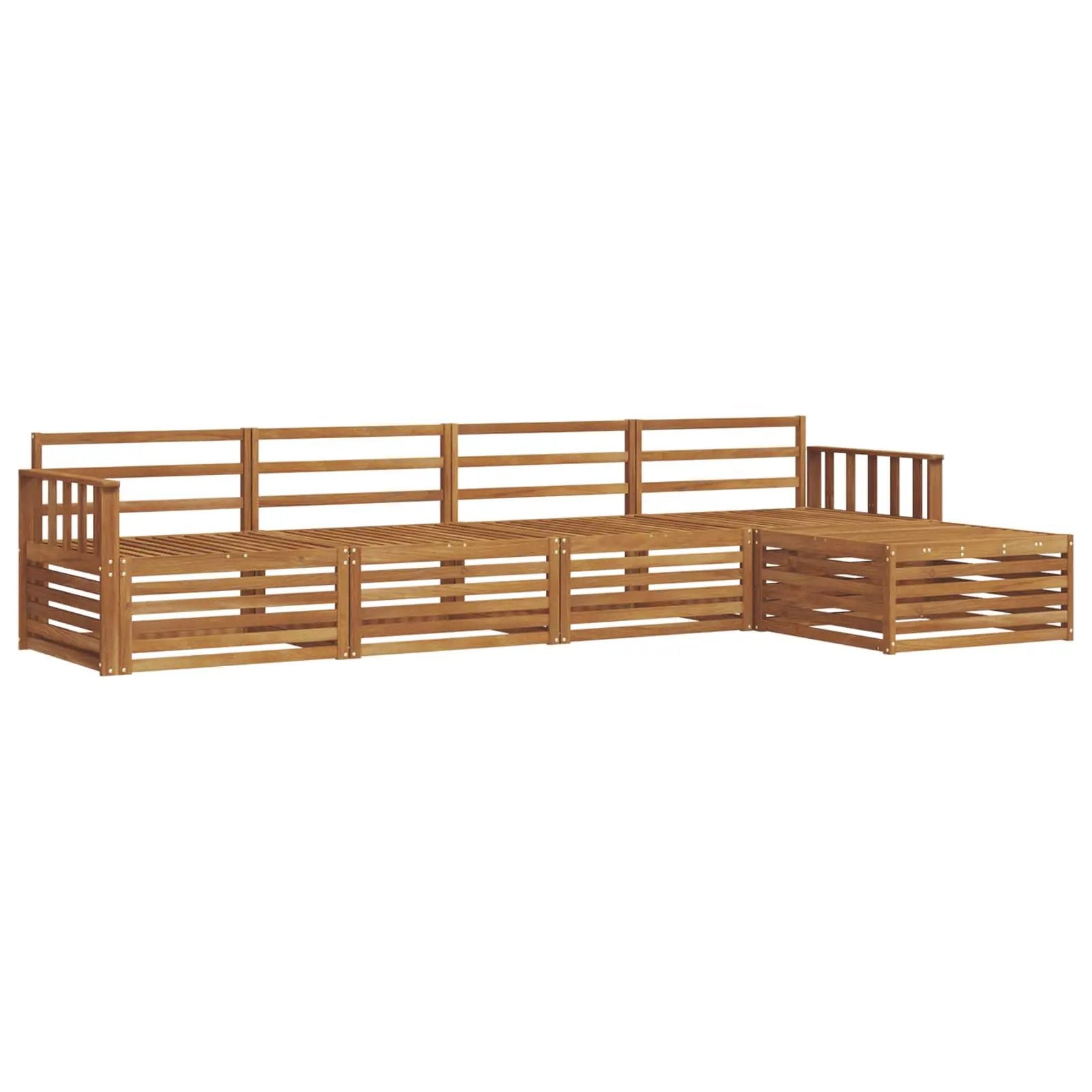 vidaXL vidaXL Outdoor Sofa Set 5 pcs Natural Solid Acacia Wood - Garden Sofa Sets