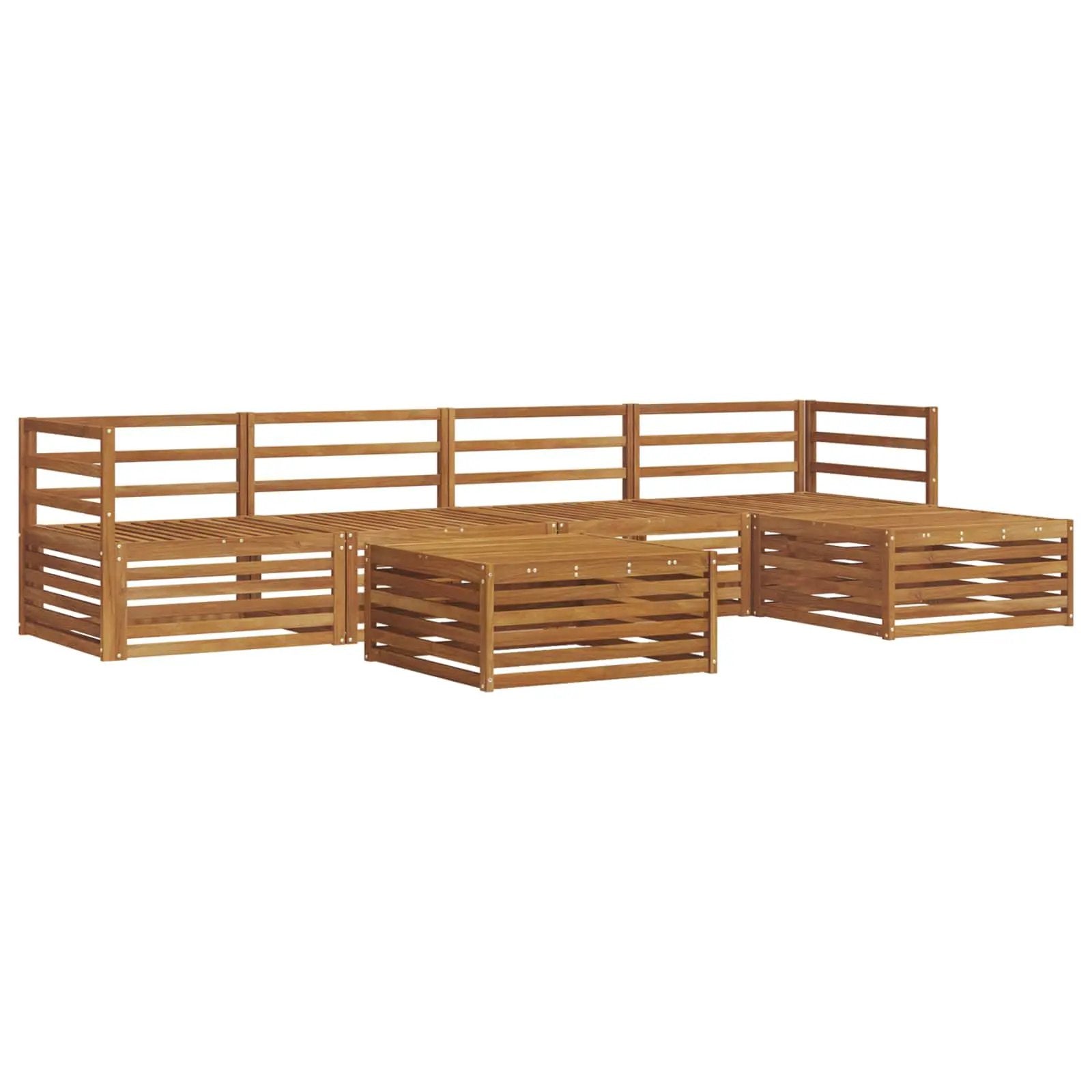 vidaXL vidaXL Outdoor Sofa Set 6 pcs Natural Solid Acacia Wood - Garden Sofa Sets