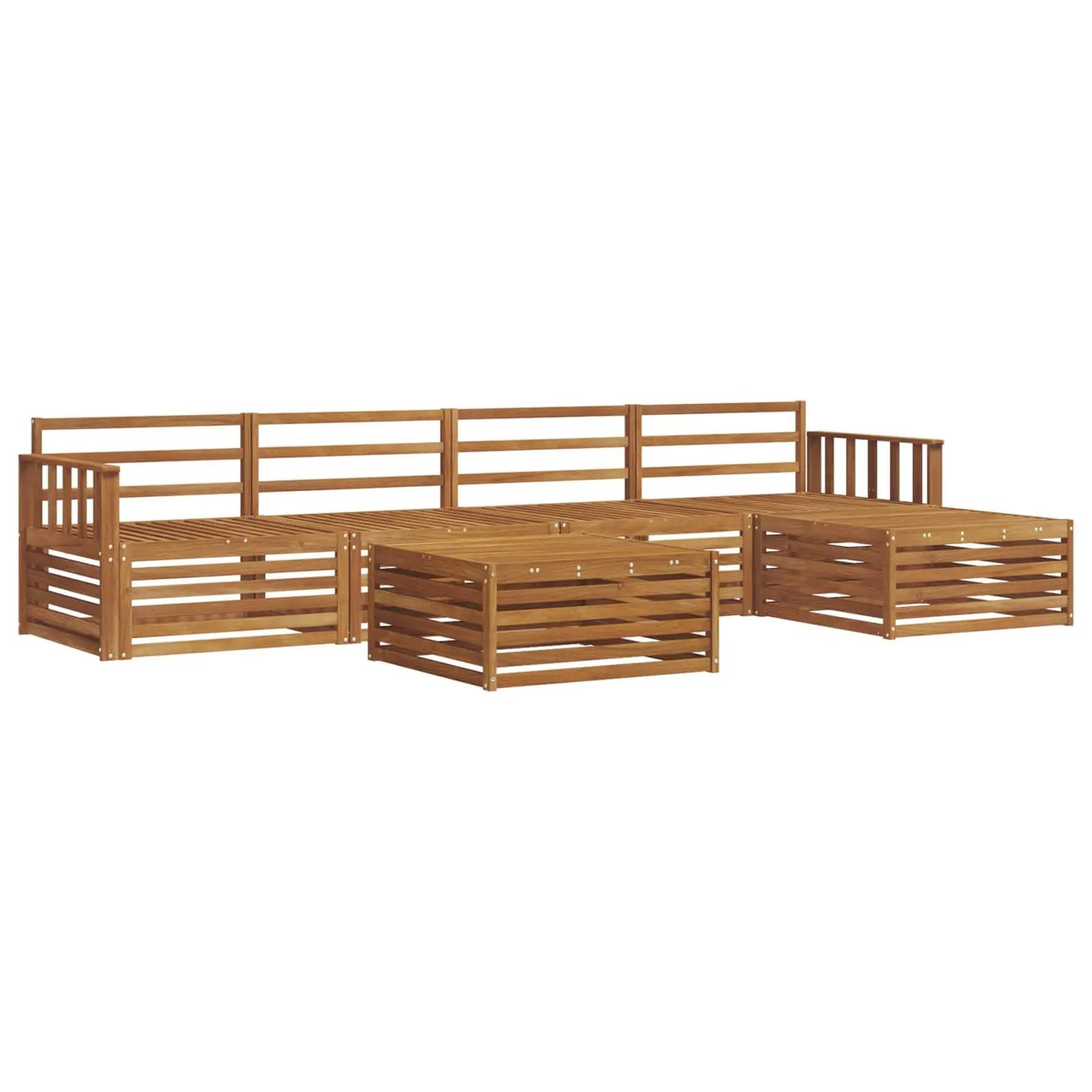 vidaXL vidaXL Outdoor Sofa Set 6 pcs Natural Solid Acacia Wood - Garden Sofa Sets