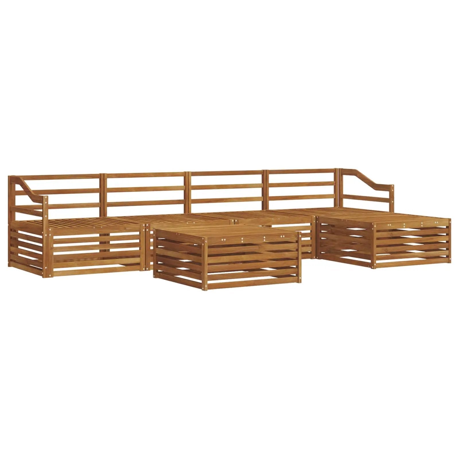 vidaXL vidaXL Outdoor Sofa Set 6 pcs Natural Solid Acacia Wood - Garden Sofa Sets