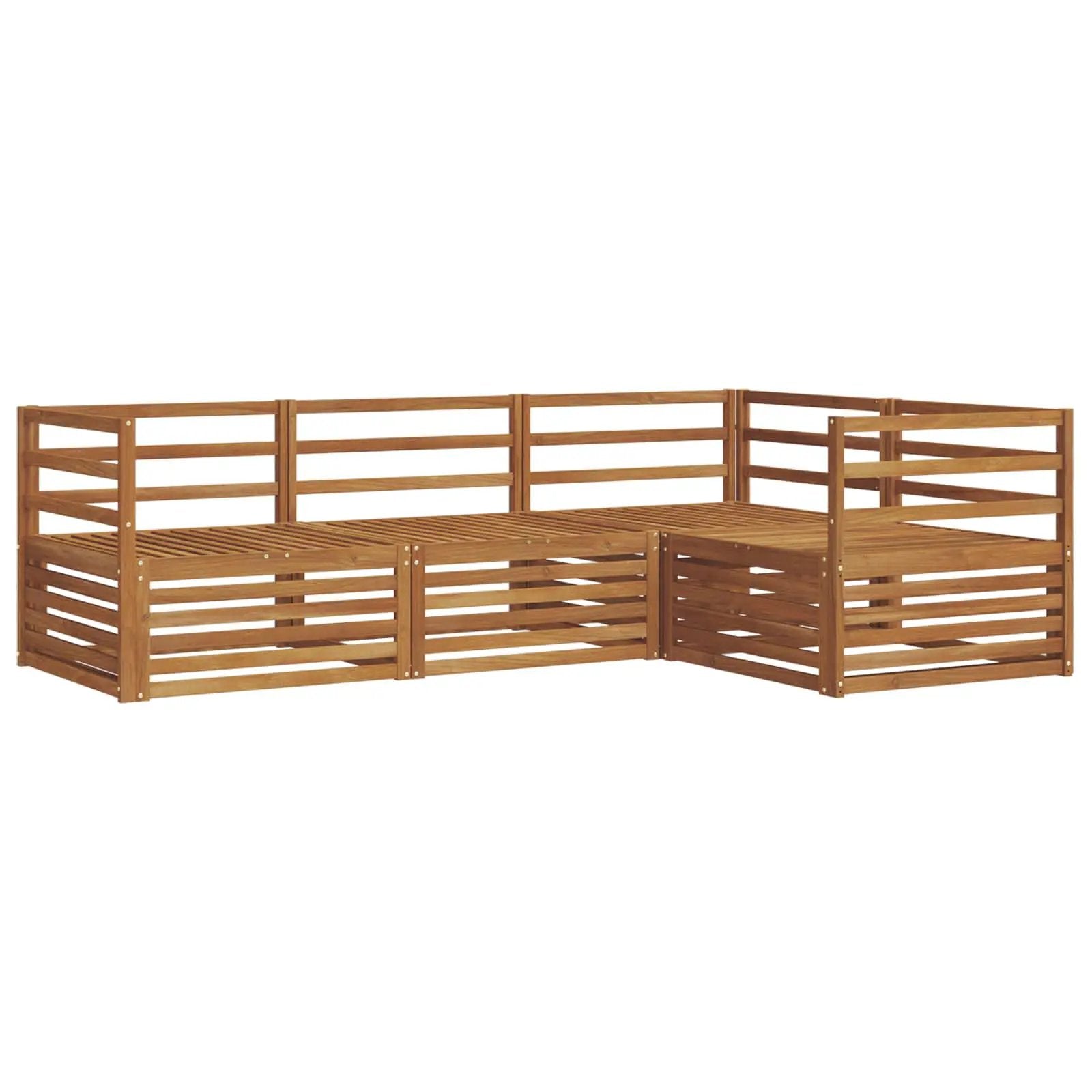 vidaXL vidaXL Outdoor Sofa Set 4 pcs Natural Solid Acacia Wood - Garden Sofa Sets