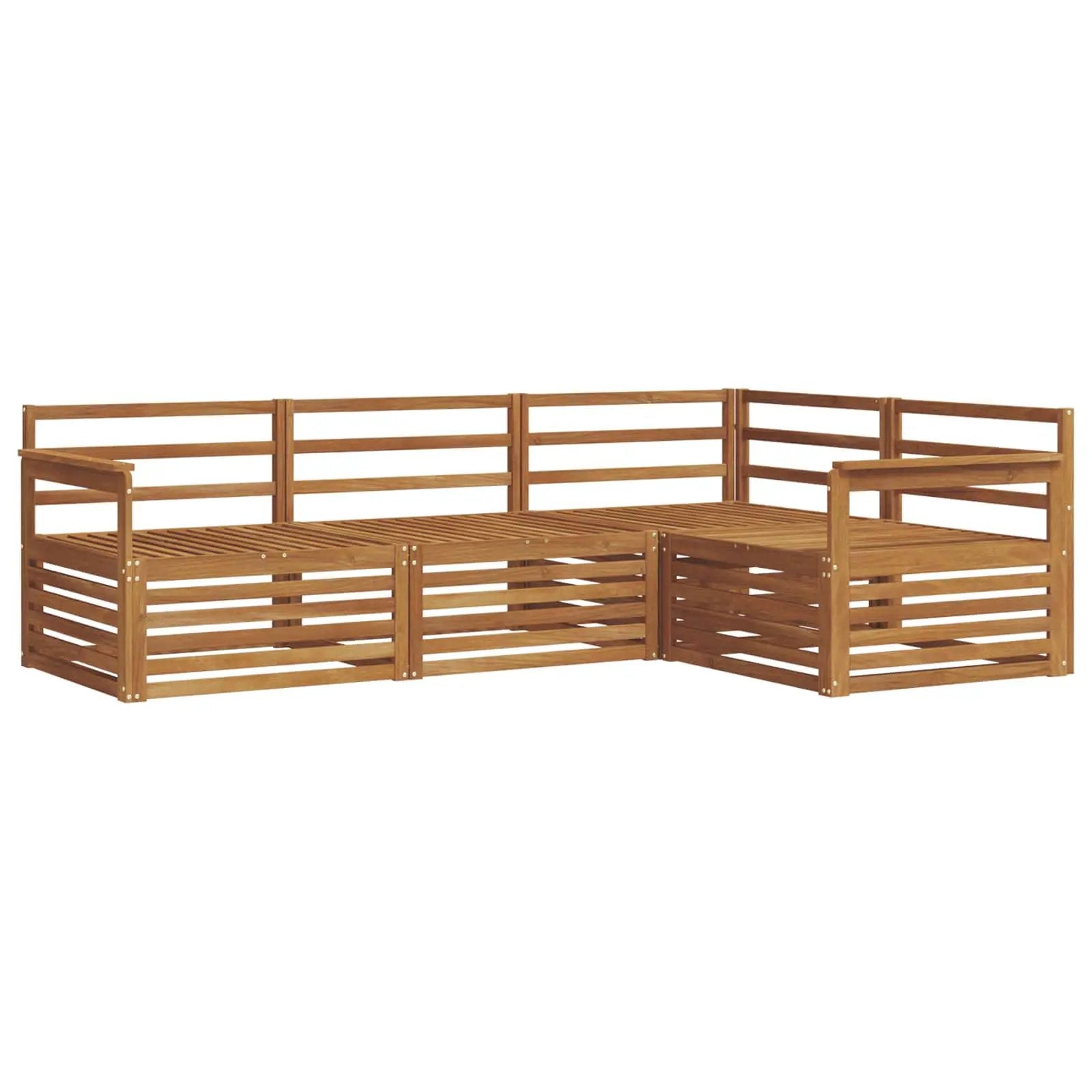 vidaXL vidaXL Outdoor Sofa Set 4 pcs Natural Solid Acacia Wood - Garden Sofa Sets