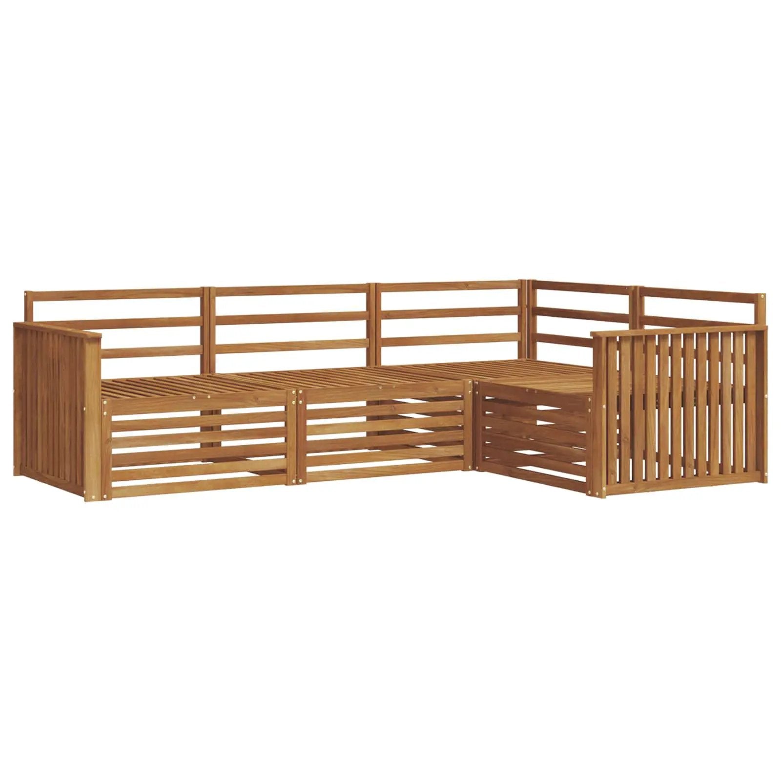 vidaXL vidaXL Outdoor Sofa Set 4 pcs Natural Solid Acacia Wood - Garden Sofa Sets