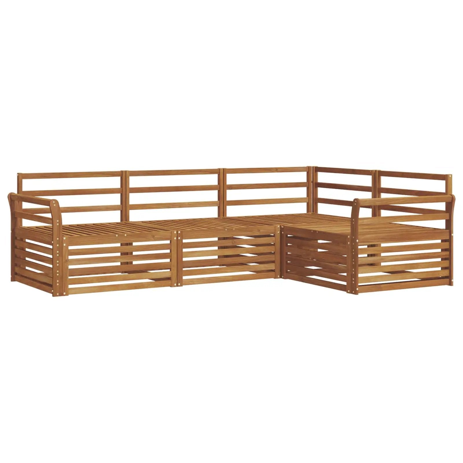 vidaXL vidaXL Outdoor Sofa Set 4 pcs Natural Solid Acacia Wood - Garden Sofa Sets