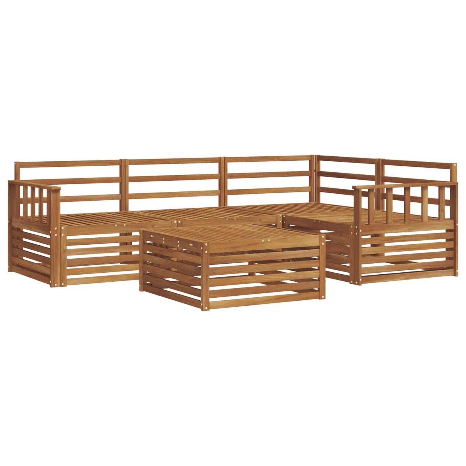 vidaXL vidaXL Outdoor Sofa Set 5 pcs Natural Solid Acacia Wood - Garden Sofa Sets