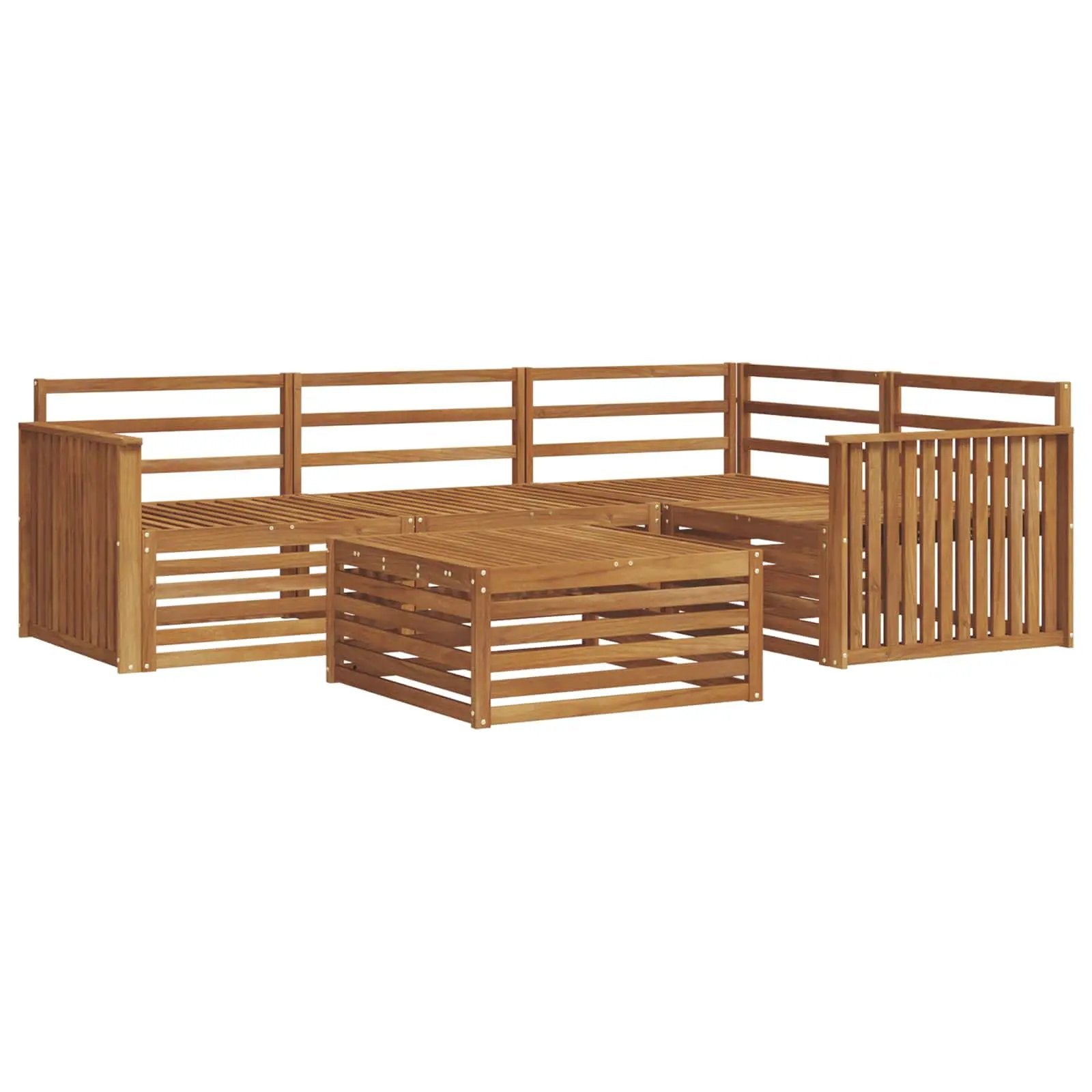 vidaXL vidaXL Outdoor Sofa Set 5 pcs Natural Solid Acacia Wood - Garden Sofa Sets