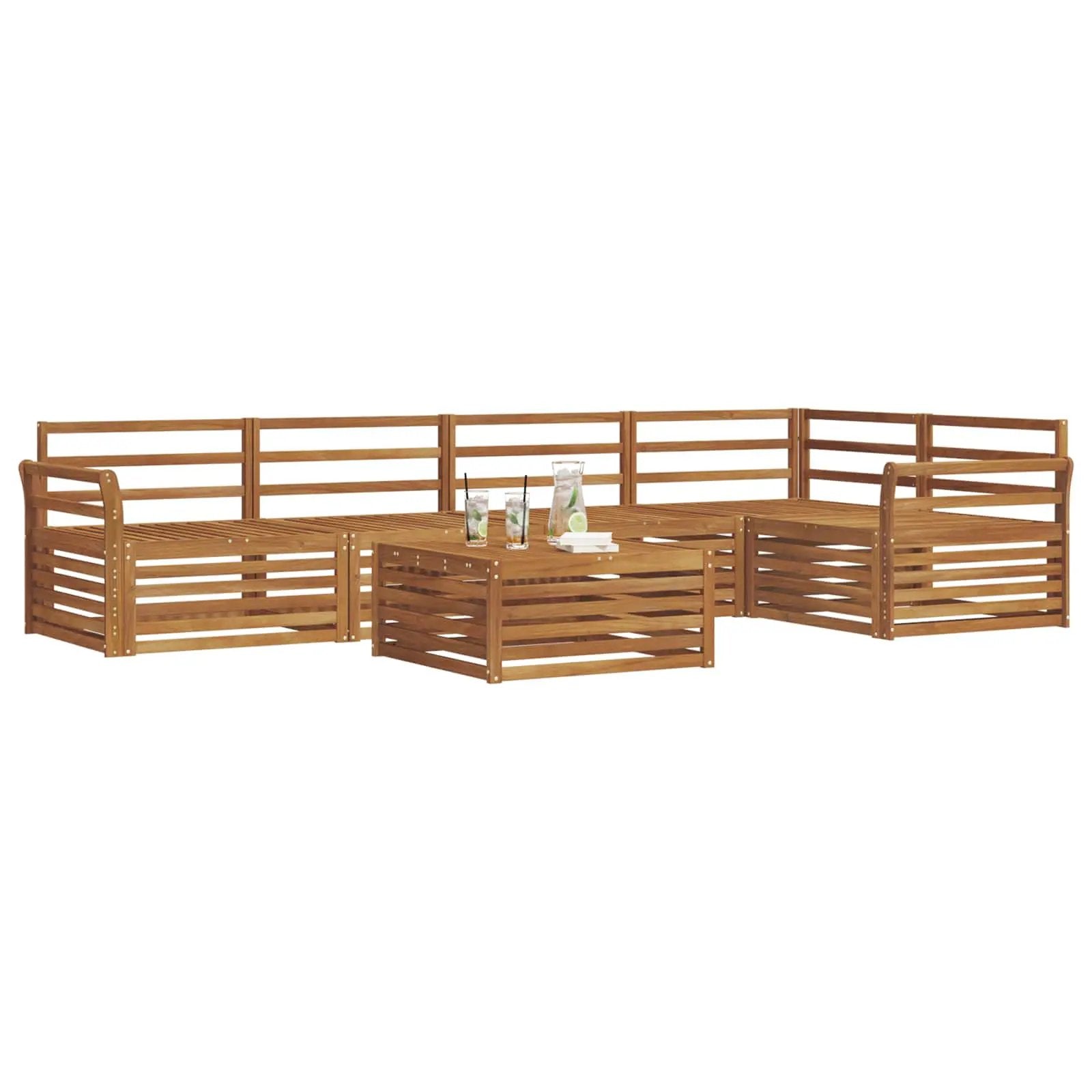vidaXL vidaXL Outdoor Sofa Set 6 pcs Natural - Garden Sofa Sets