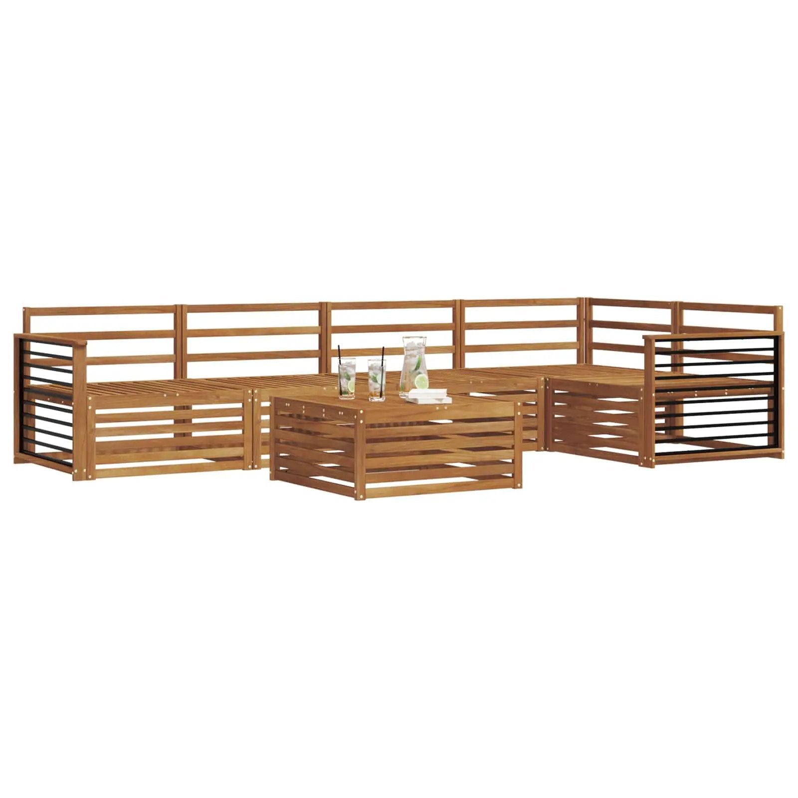 vidaXL vidaXL Outdoor Sofa Set 6 pcs Natural - Garden Sofa Sets