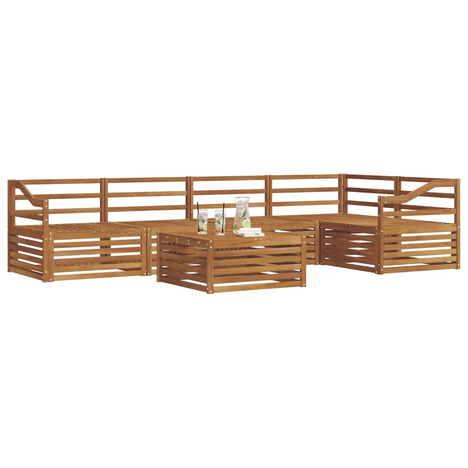 vidaXL vidaXL Outdoor Sofa Set 6 pcs Natural - Garden Sofa Sets