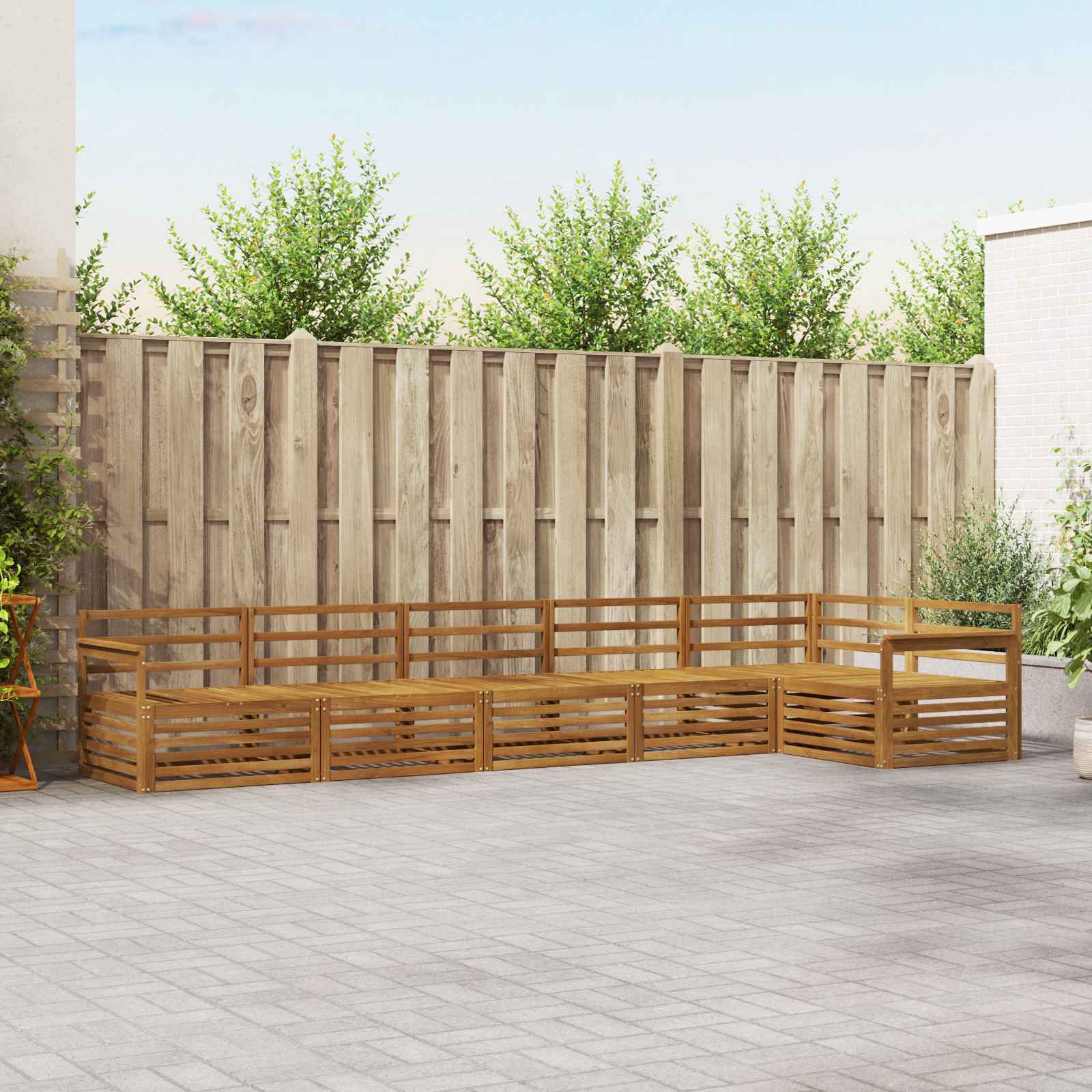vidaXL vidaXL Outdoor Sofa Set 6 pcs Natural Solid Acacia Wood - Garden Sofa Sets