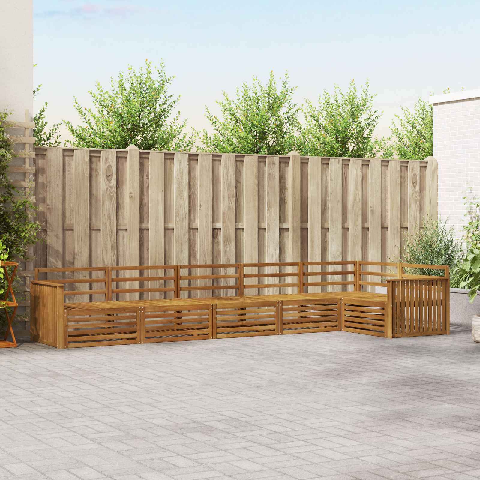 vidaXL vidaXL Outdoor Sofa Set 6 pcs Natural Solid Acacia Wood - Garden Sofa Sets