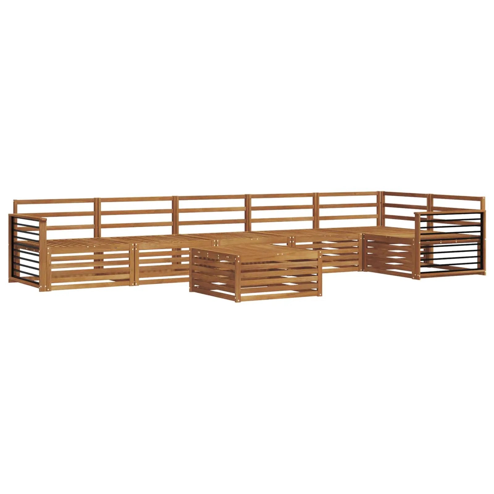 vidaXL vidaXL Outdoor Sofa Set 7 pcs Natural Solid Acacia Wood - Garden Sofa Sets