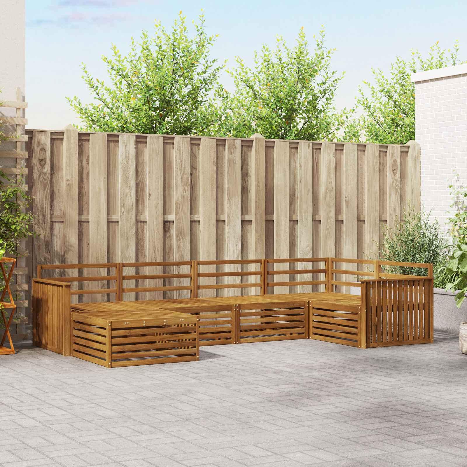 vidaXL vidaXL Outdoor Sofa Set 6 pcs Natural Solid Acacia Wood - Garden Sofa Sets