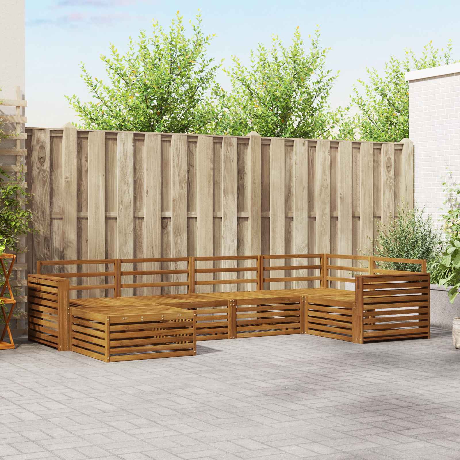 vidaXL vidaXL Outdoor Sofa Set 6 pcs Natural - Garden Sofa Sets