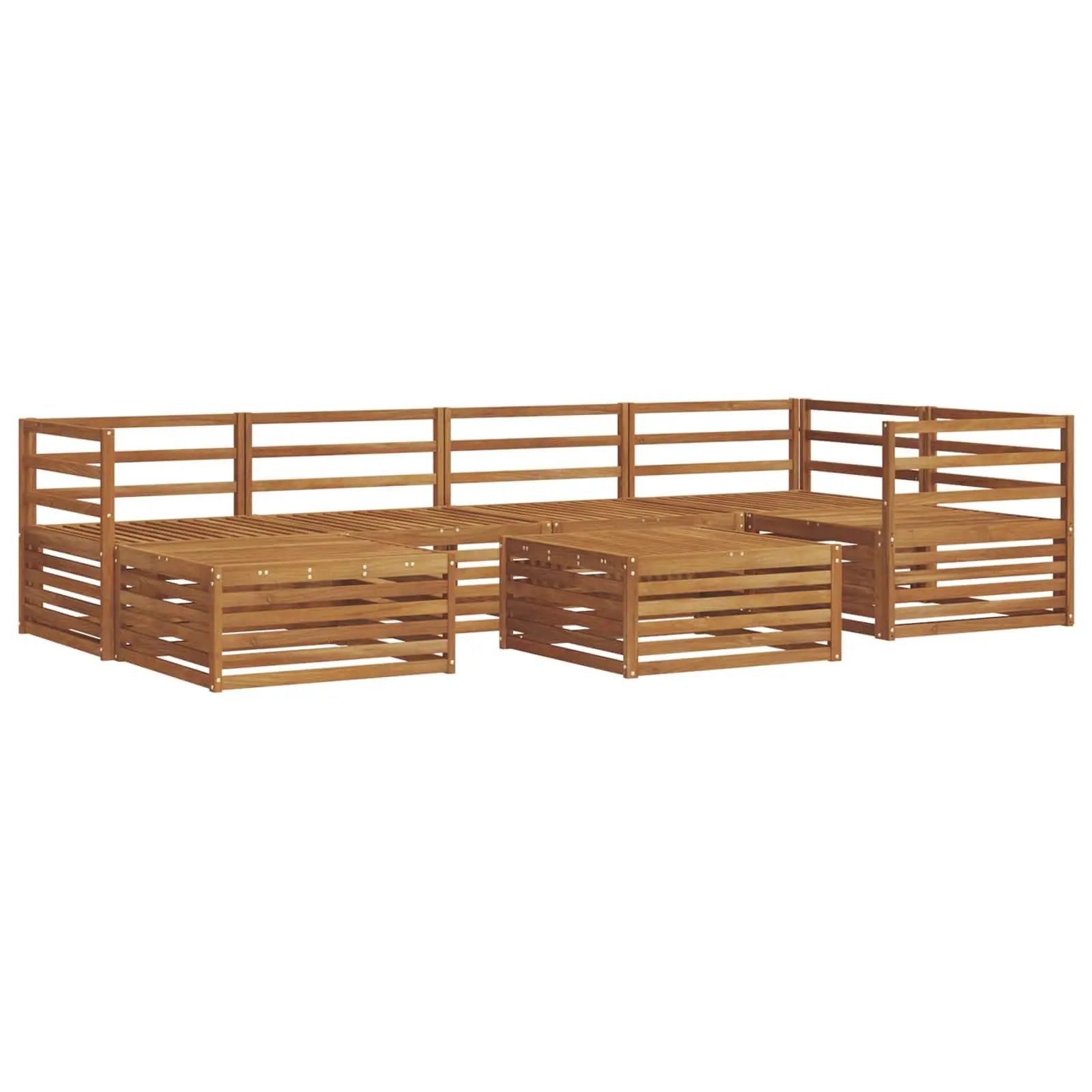 vidaXL vidaXL Outdoor Sofa Set 7 pcs Natural - Garden Sofa Sets