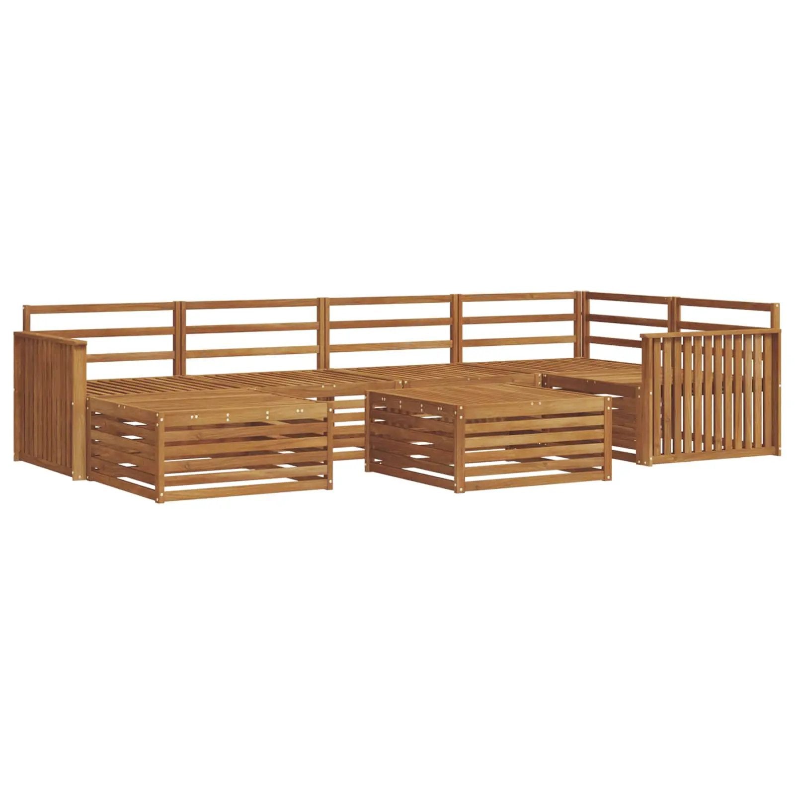 vidaXL vidaXL Outdoor Sofa Set 7 pcs Natural Solid Acacia Wood - Garden Sofa Sets
