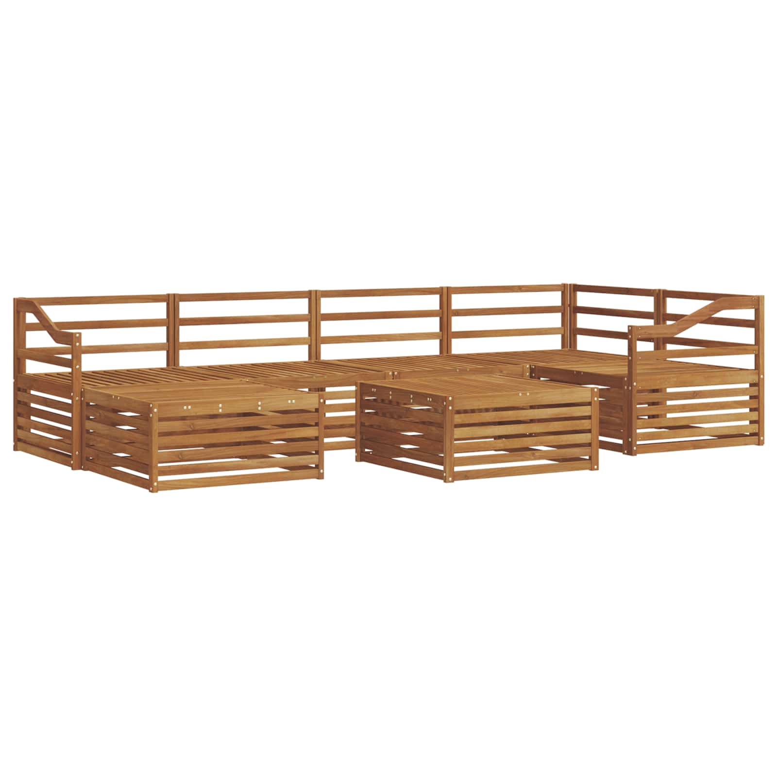 vidaXL vidaXL Outdoor Sofa Set 7 pcs Natural Solid Acacia Wood - Garden Sofa Sets