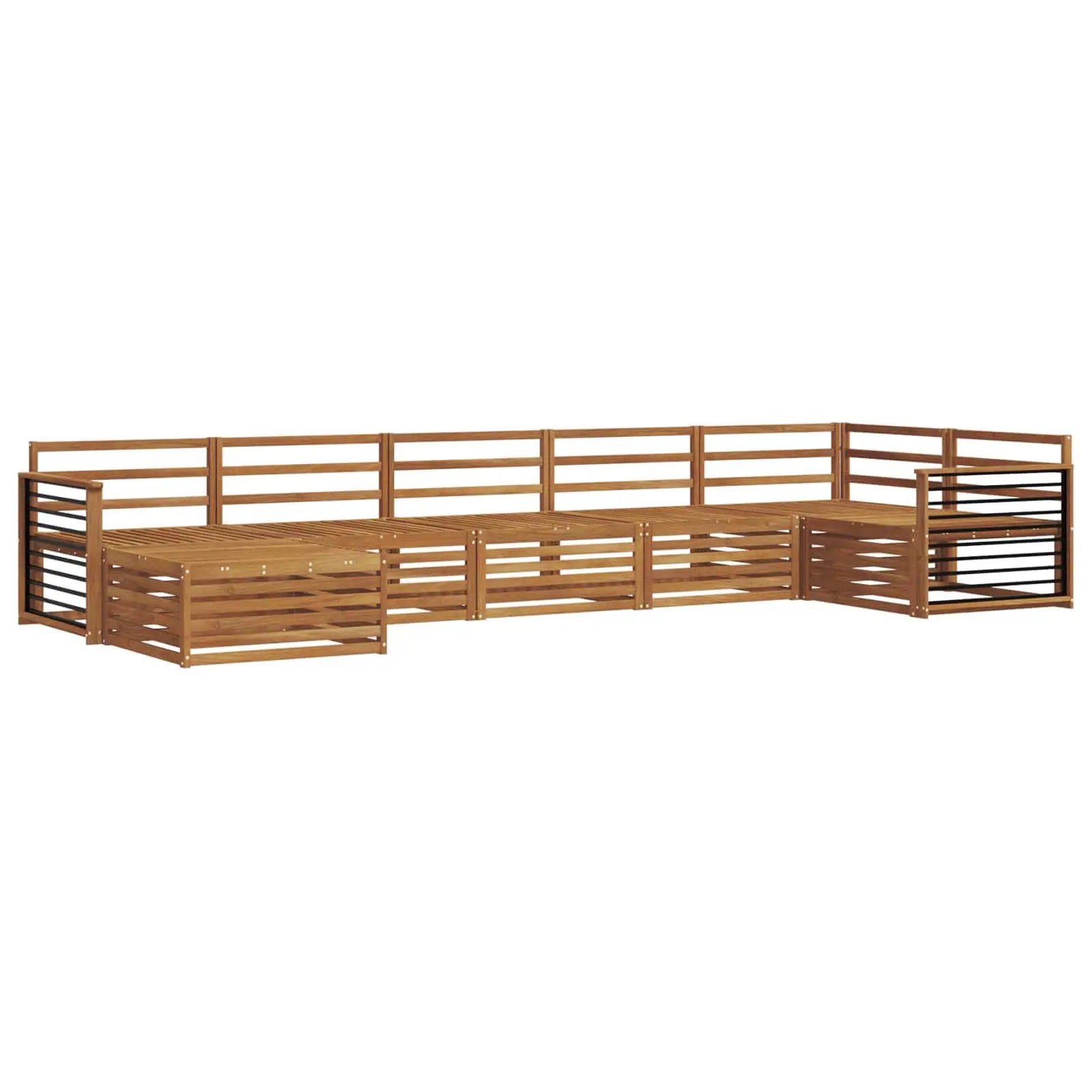 vidaXL vidaXL Outdoor Sofa Set 7 pcs Natural - Garden Sofa Sets