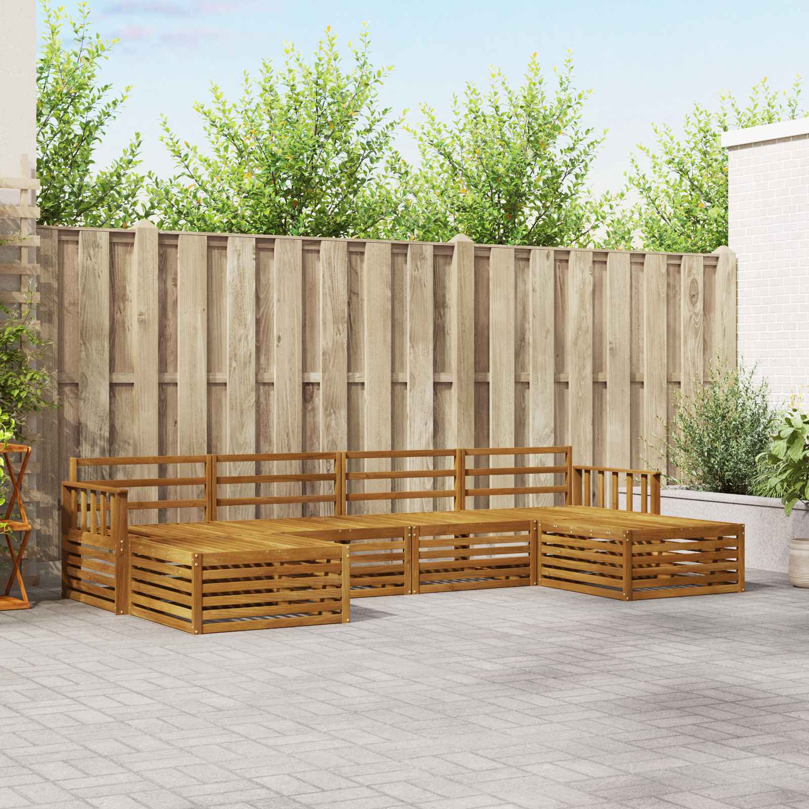 vidaXL vidaXL Sofa Sets 6 pcs Natural Solid Acacia Wood - Garden Sofa Sets