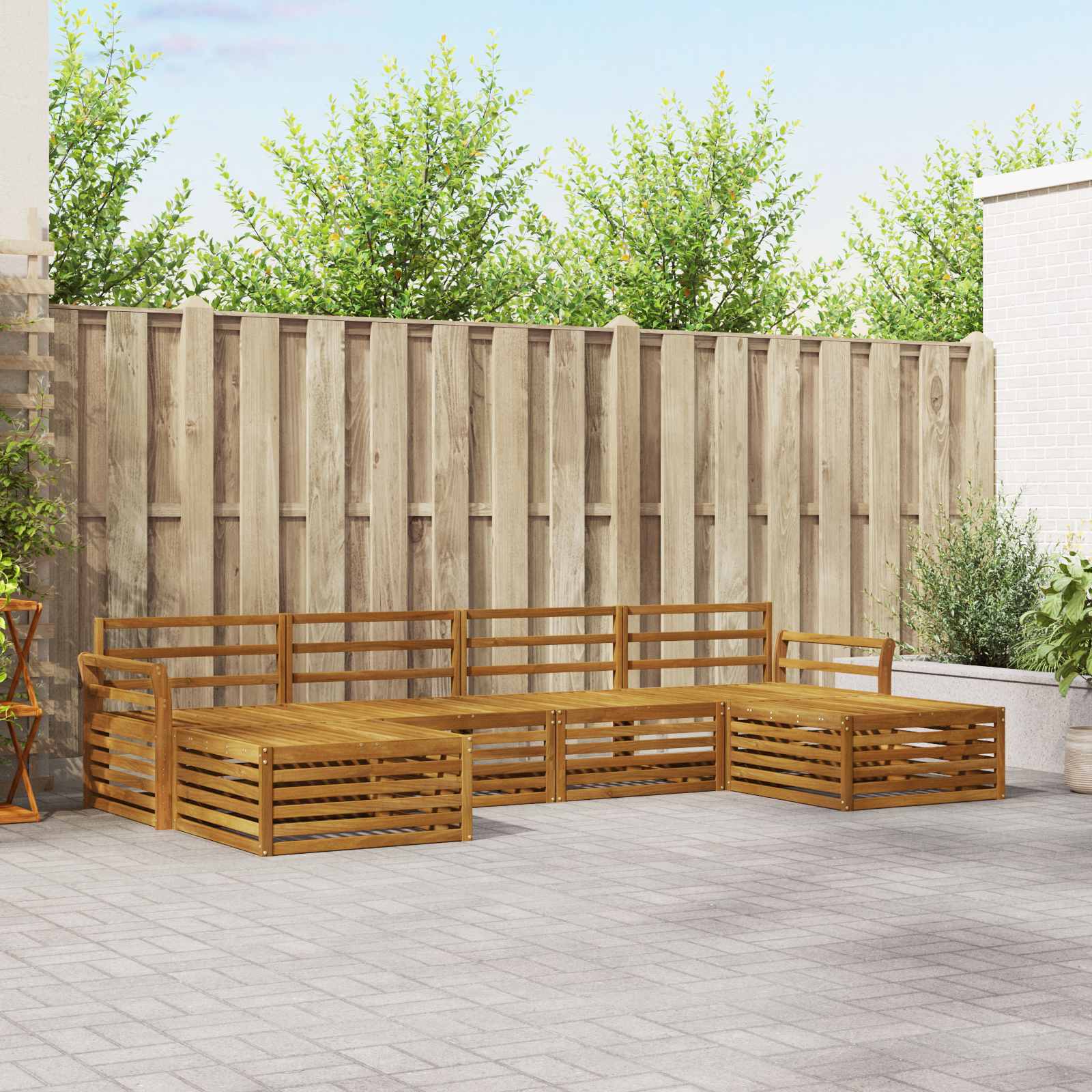 vidaXL vidaXL Sofa Sets 6 pcs Natural Solid Acacia Wood - Garden Sofa Sets