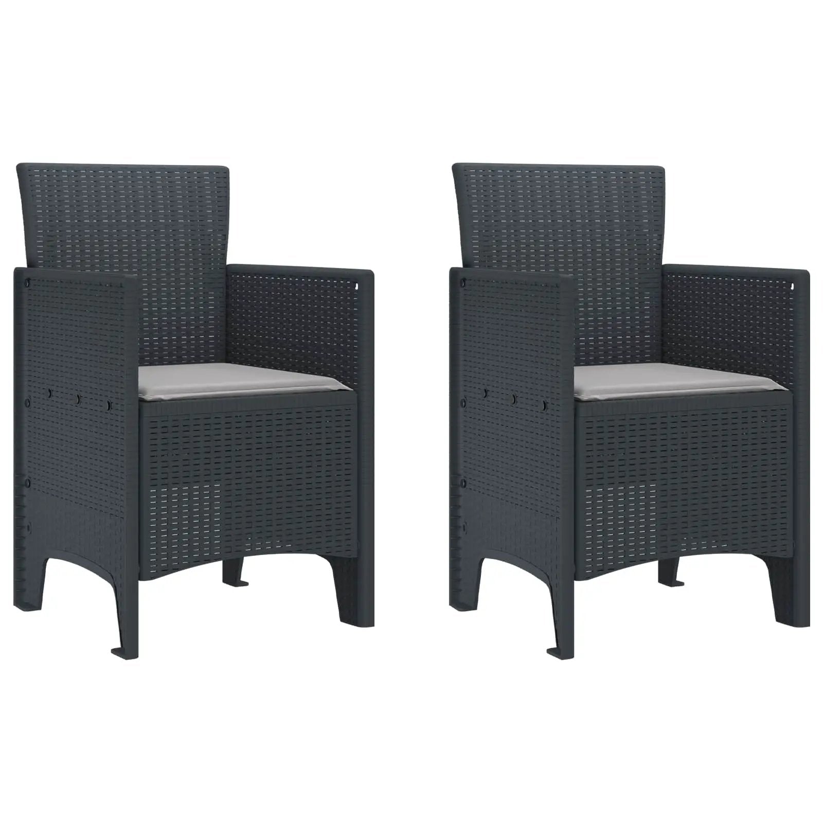 vidaXL vidaXL Garden Chair 2 pcs Anthracite 53 x 49 x 85 cm Polypropylene - Garden Chairs