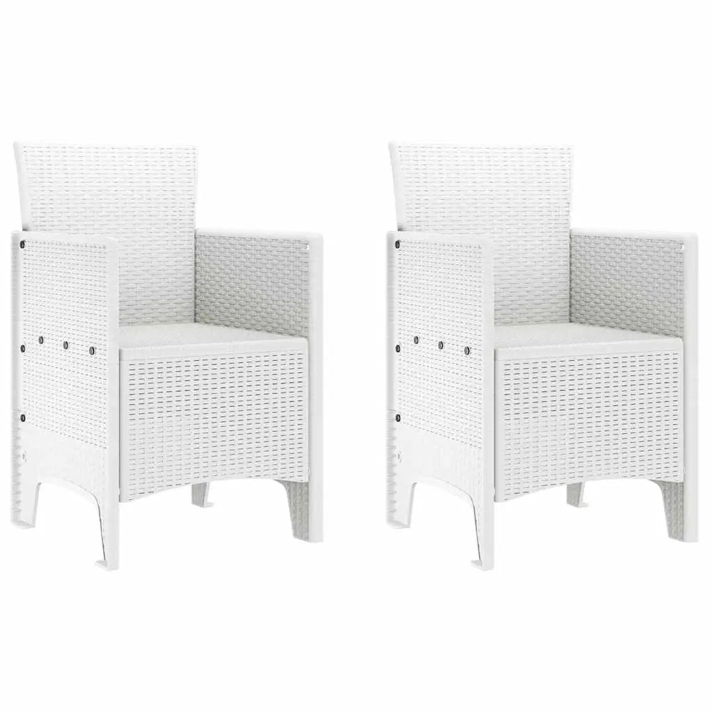 vidaXL vidaXL Garden Chair 2 pcs White 53 x 49 x 85 cm Polypropylene - Garden Chairs