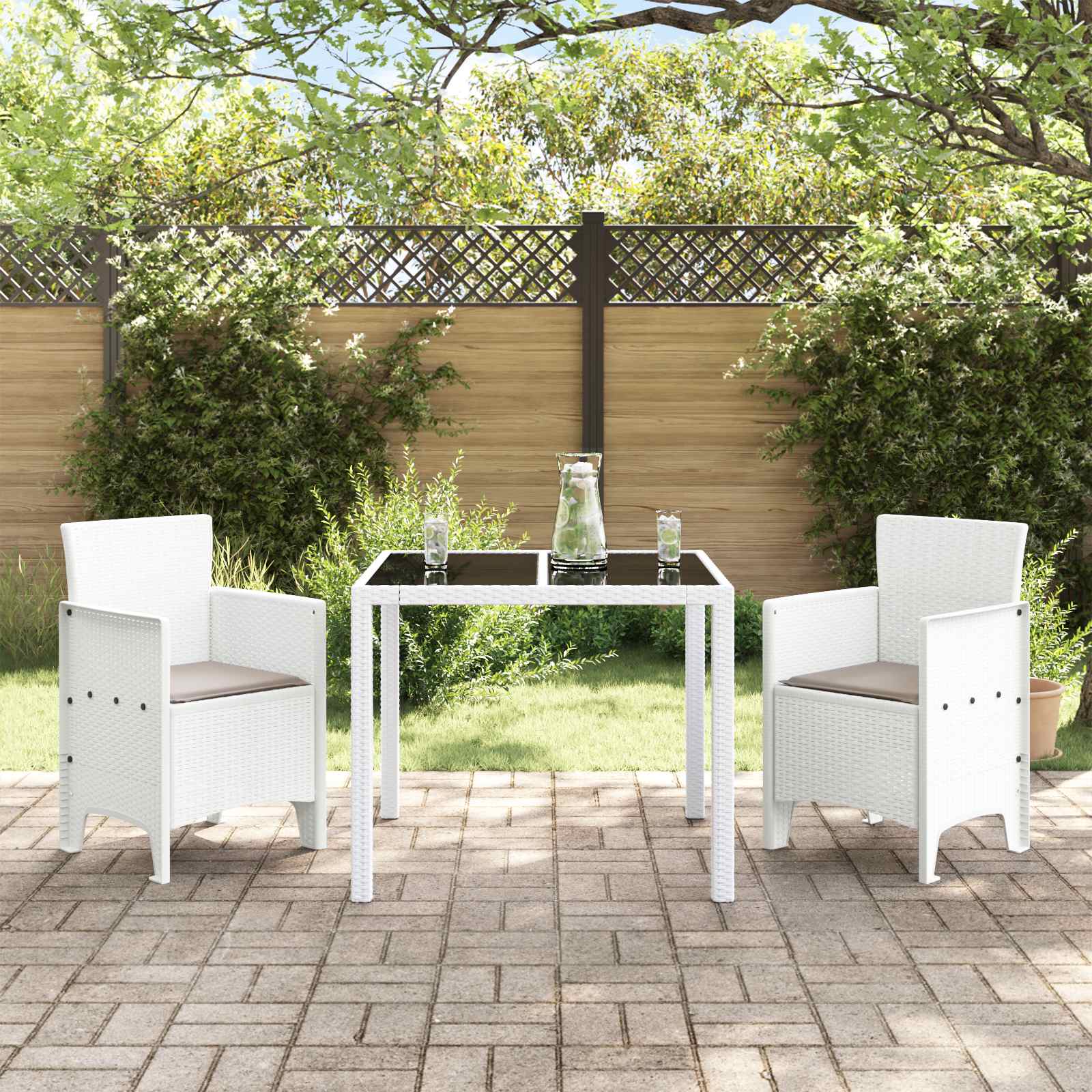 vidaXL vidaXL Garden Chair 2 pcs White 53 x 49 x 85 cm Polypropylene - Garden Chairs