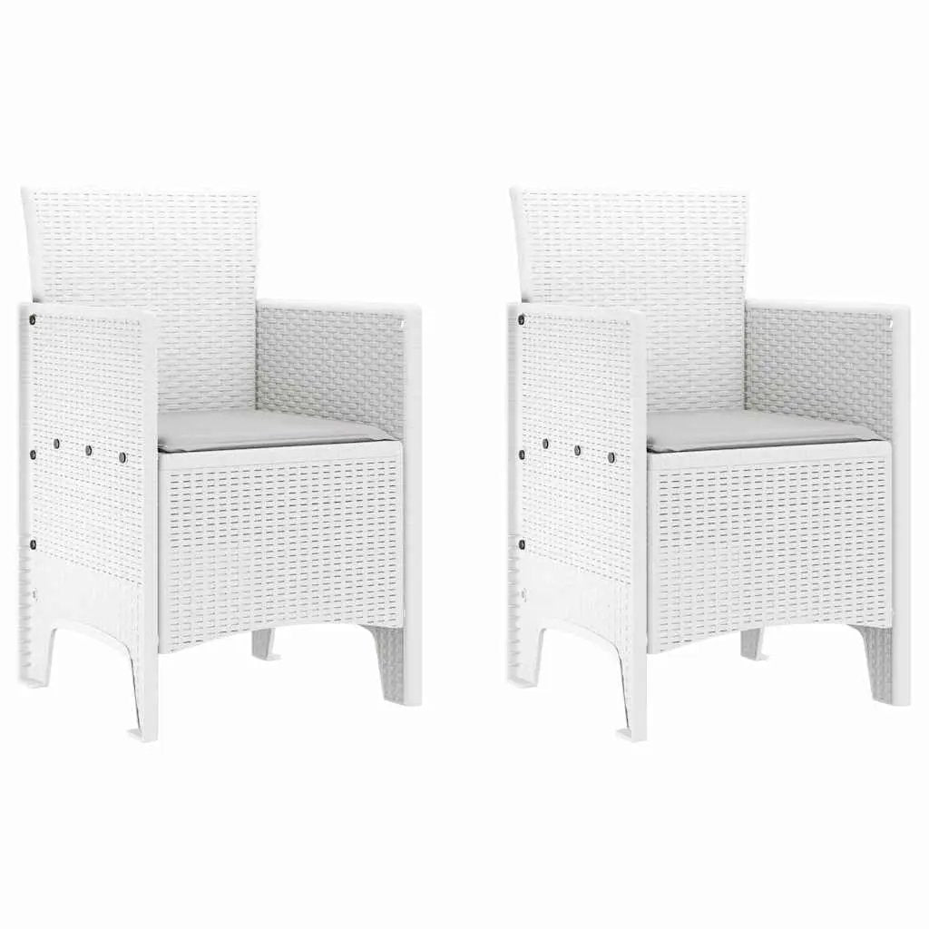 vidaXL vidaXL Garden Chair 2 pcs White 53 x 49 x 85 cm Polypropylene - Garden Chairs