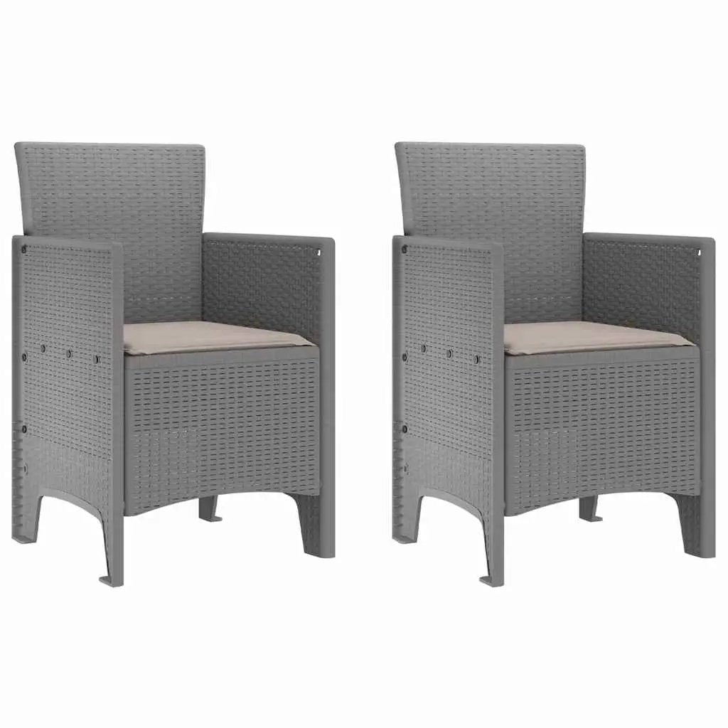 vidaXL vidaXL Garden Chair 2 pcs Light Grey 53 x 49 x 85 cm Polypropylene -