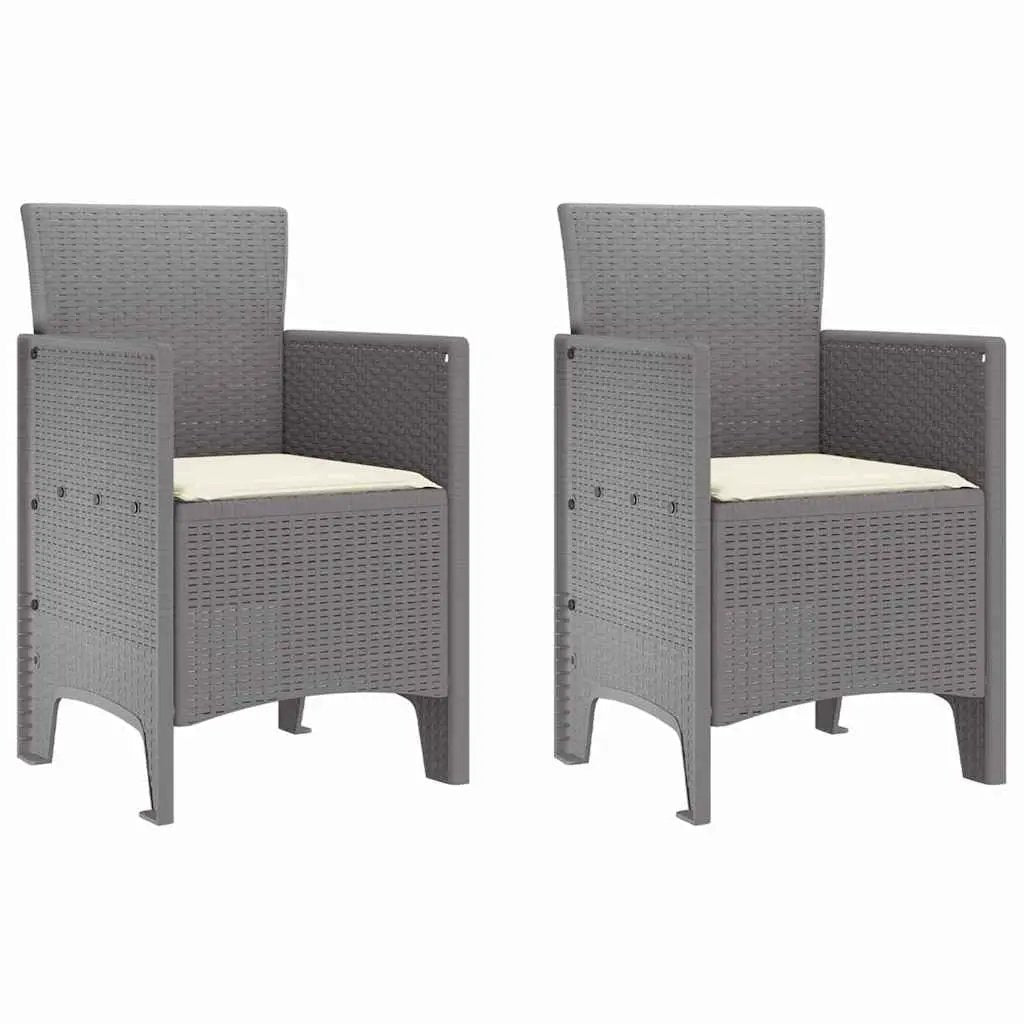 vidaXL vidaXL Garden Chair 2 pcs Light Grey 53 x 49 x 85 cm Polypropylene -