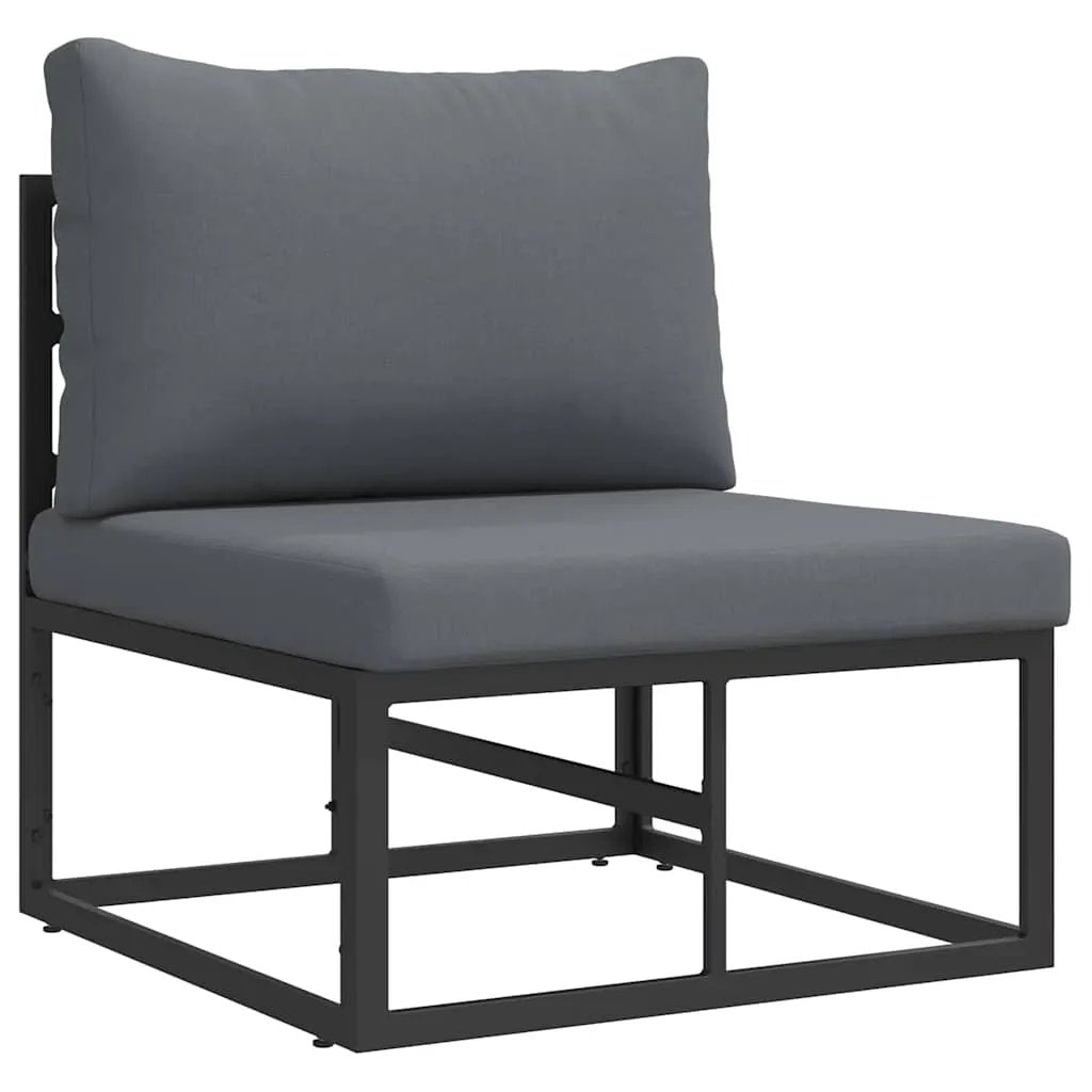 vidaXL vidaXL Garden Sofa Set 4 pcs Black Metal - Garden Sofa Sets