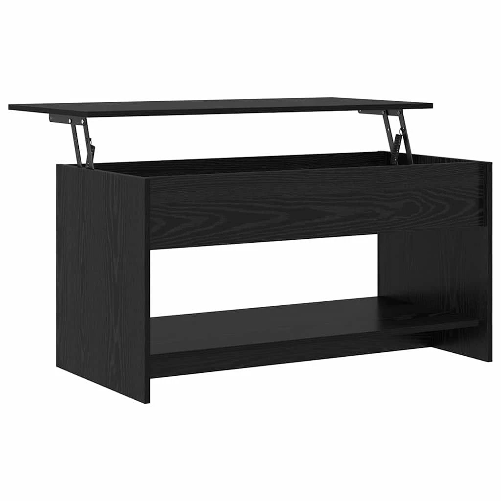 VidaXL Coffee Table 80 x 50.5 x 41.5 cm Black Oak Engineered Wood Modern Minimalist Living Room Centerpiece by vidaXL