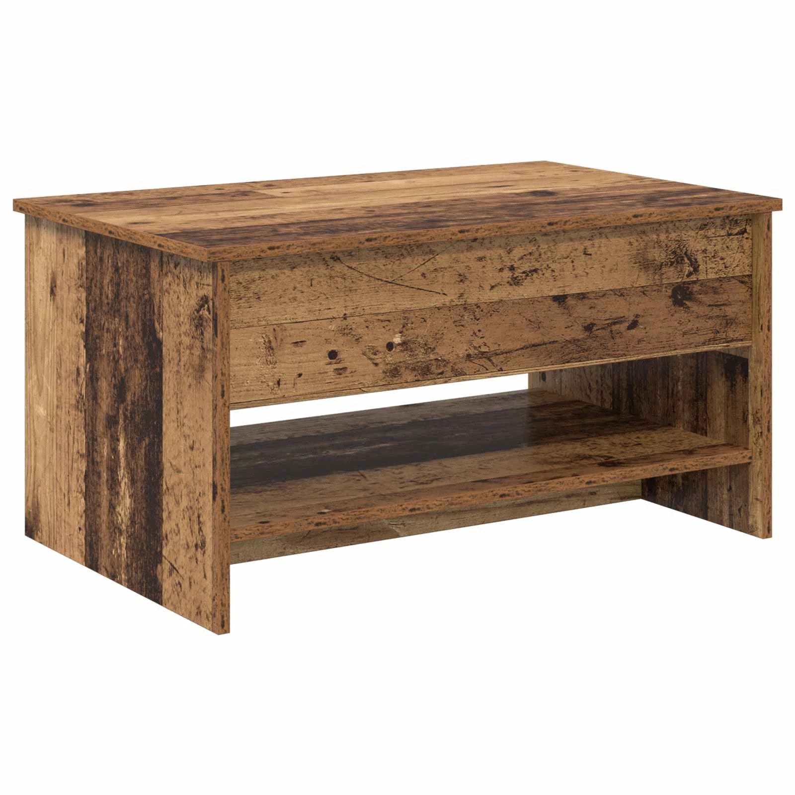 vidaXL VidaXL Coffee Table Old Wood With Rustic Finish 80x50.5x41.5 cm Engineered Wood Living Room Centerpiece - Coffee Table