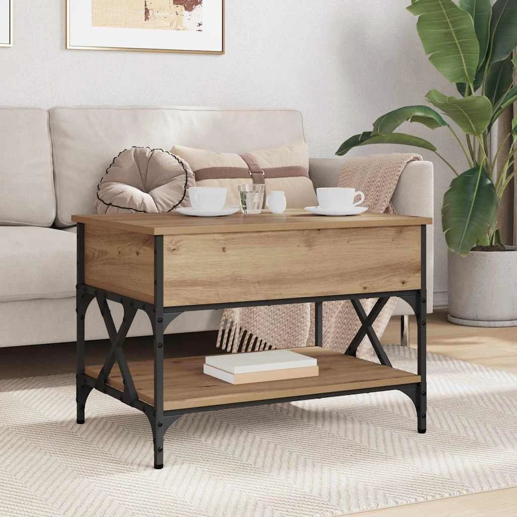 vidaXL VidaXL Lift Top Coffee Table 70x50x50cm Oak Home - Coffee Table